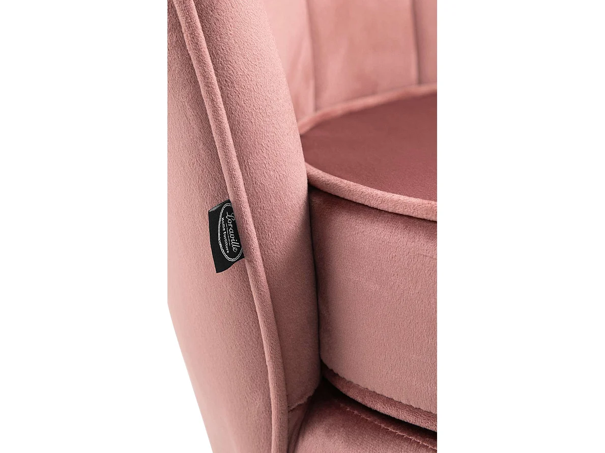 chaises avec accoudoirs - Velours - Rose - Rosita
