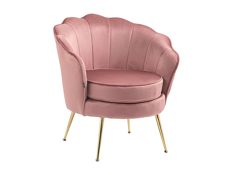 chaises avec accoudoirs - Velours - Rose - Rosita