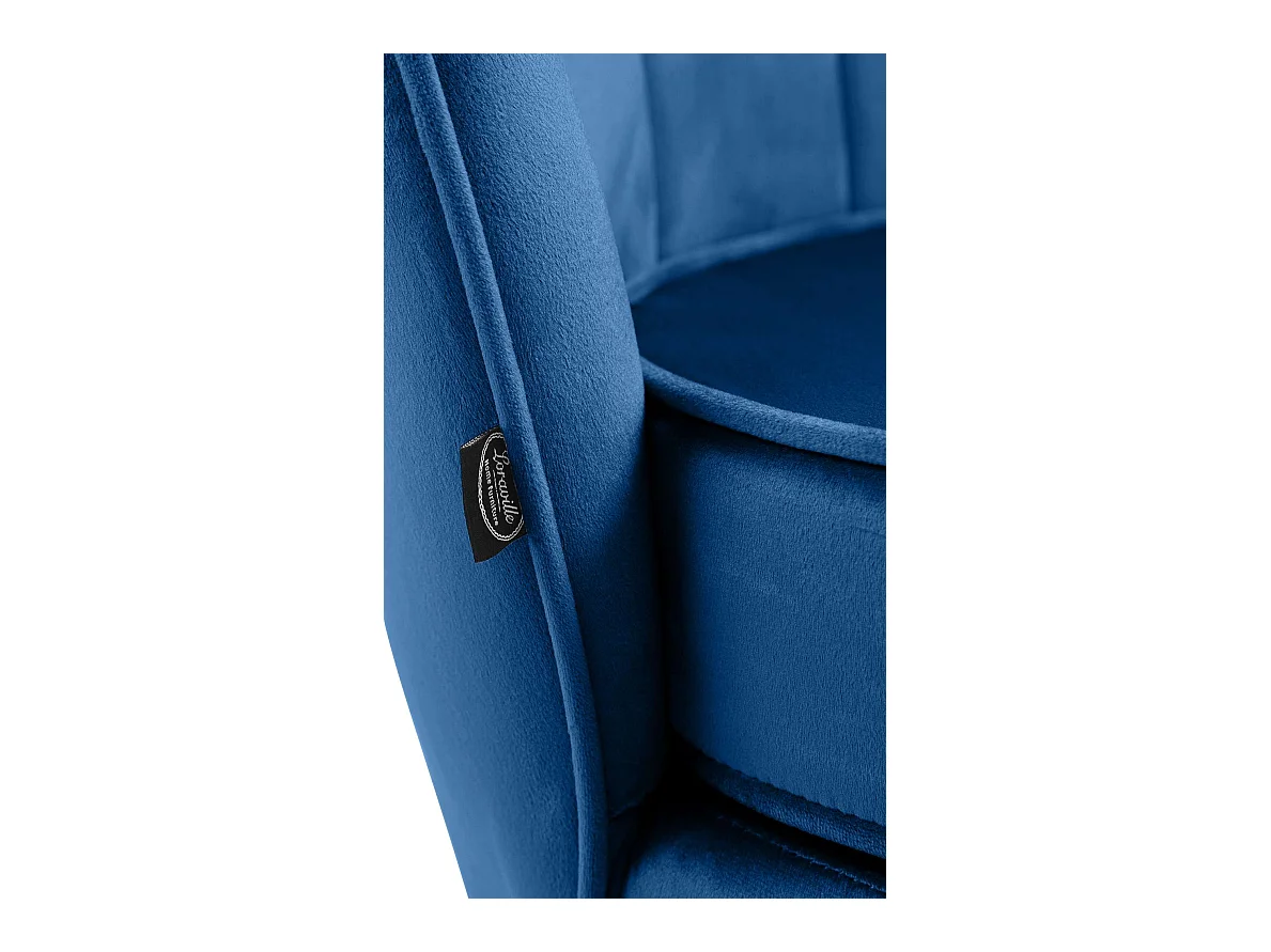 chaises avec accoudoirs - Velours - Bleu - Rosita