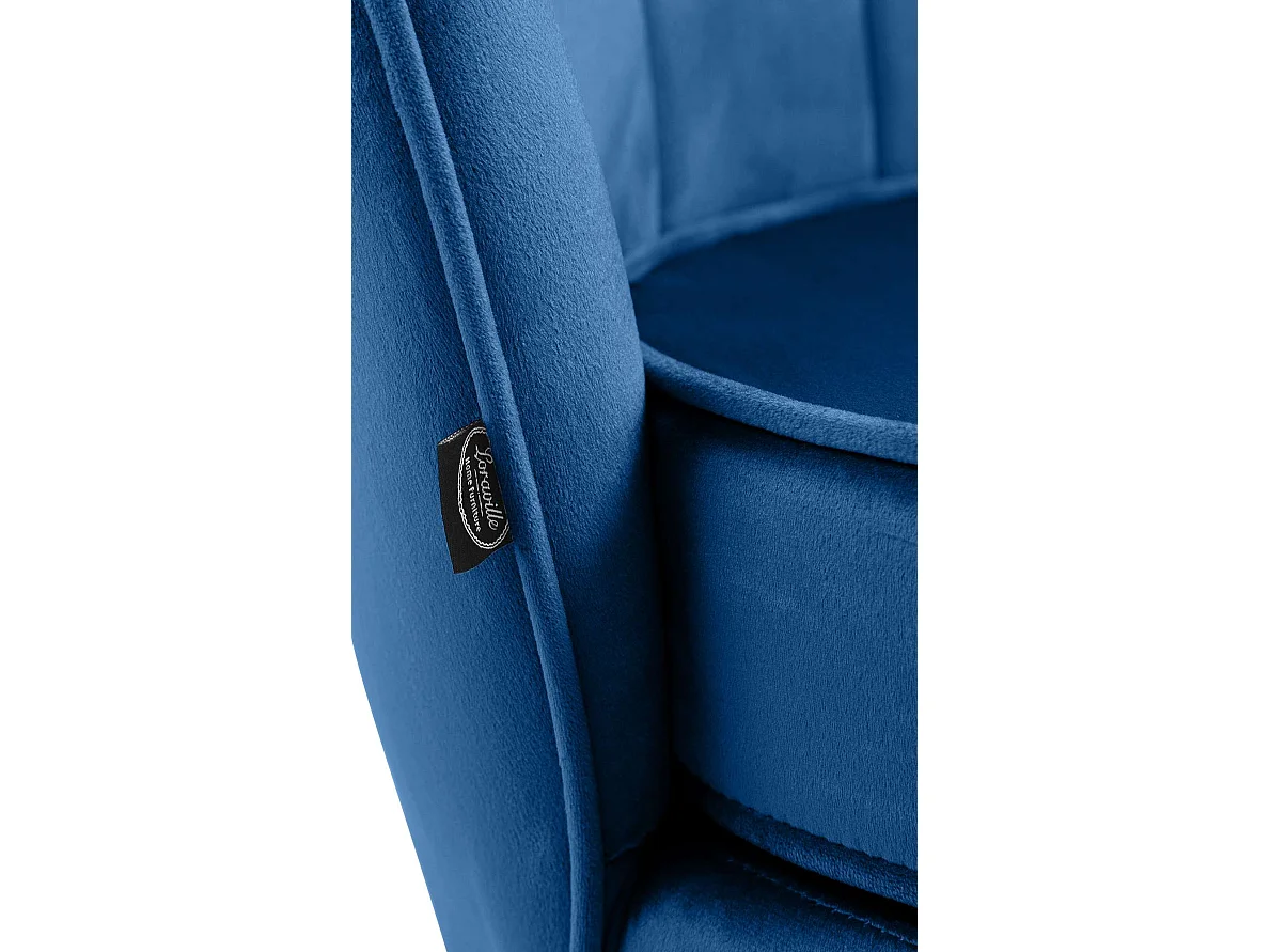 chaises avec accoudoirs - Velours - Bleu - Rosita