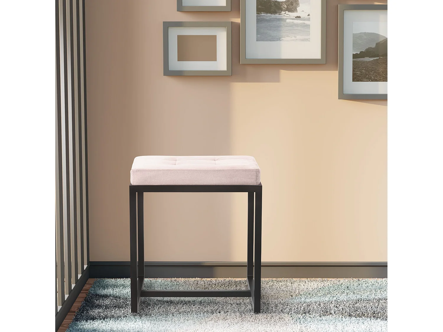 Tabouret - Velours - Gris clair - Barci