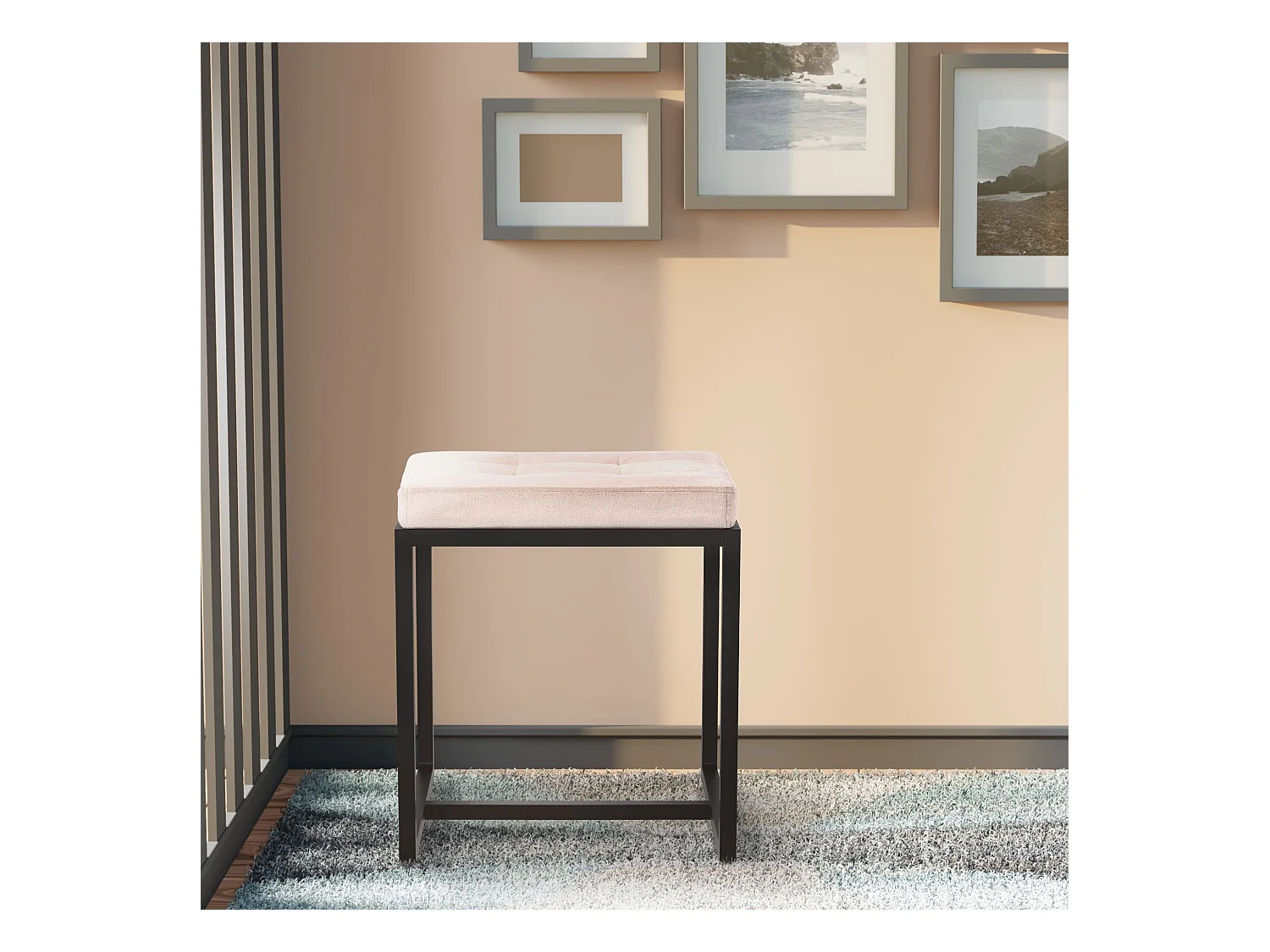 Tabouret - Velours - Crème - Barci