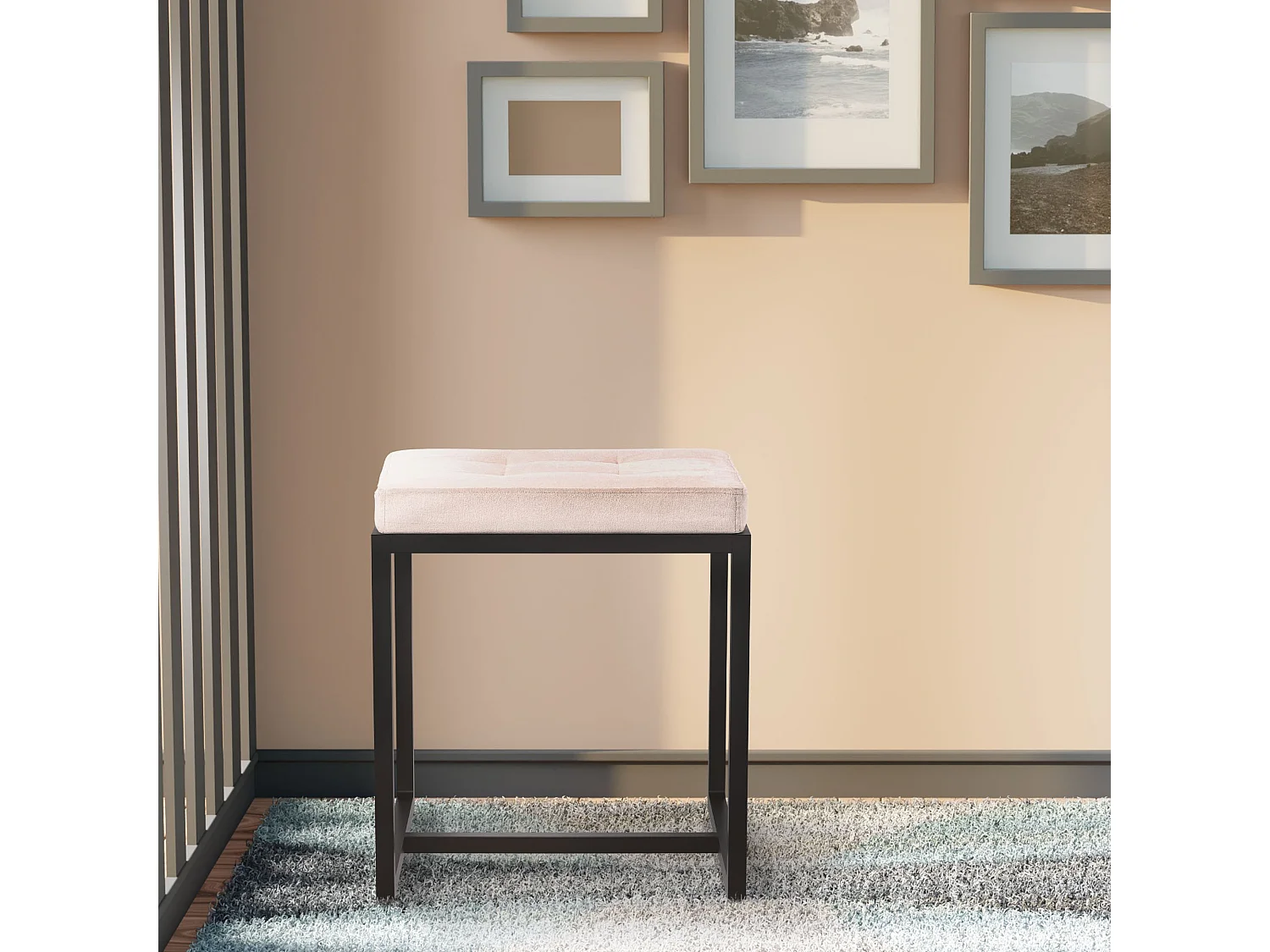 Tabouret - Velours - Crème - Barci
