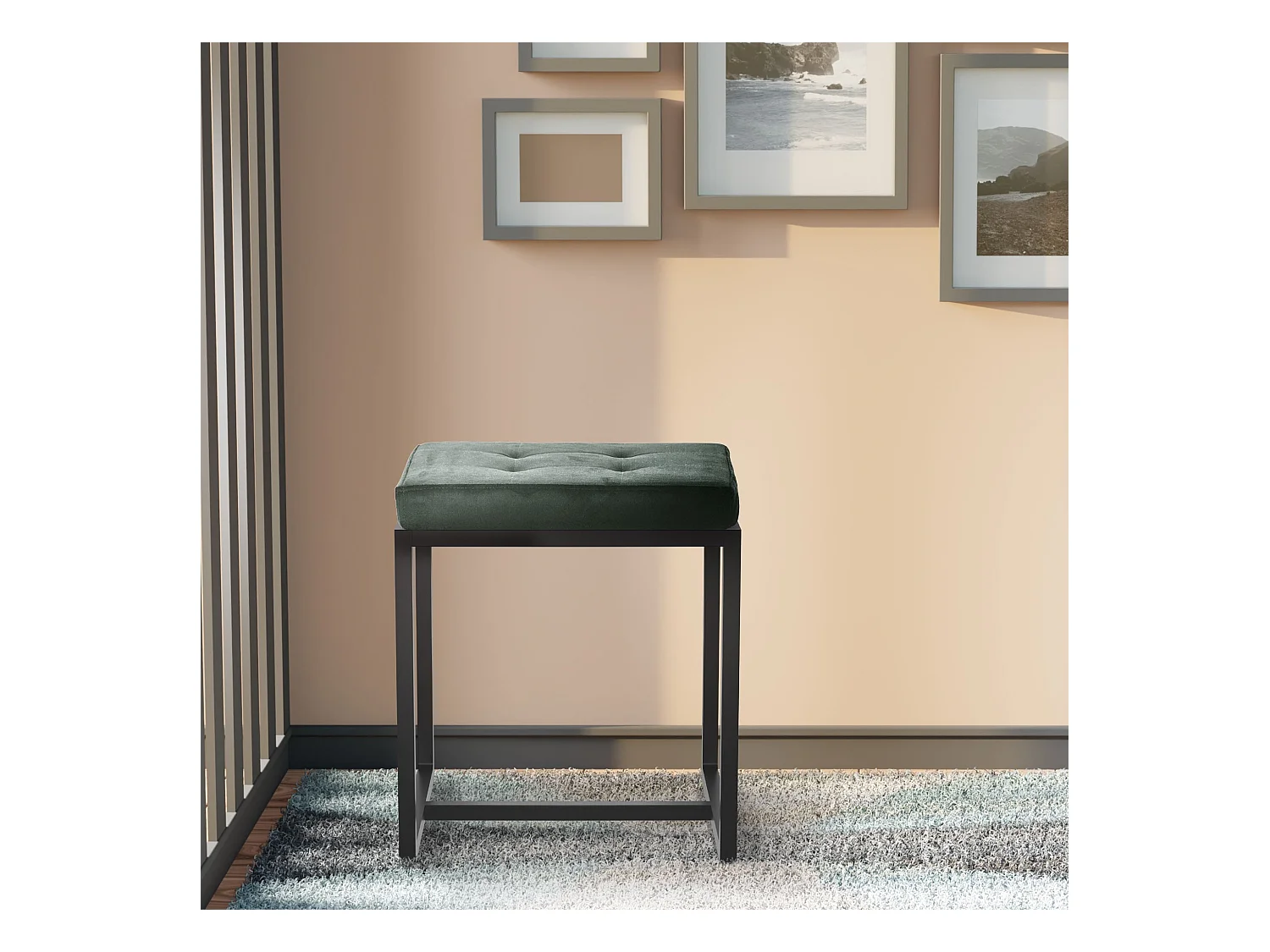 Tabouret - Velours - Vert - Barci