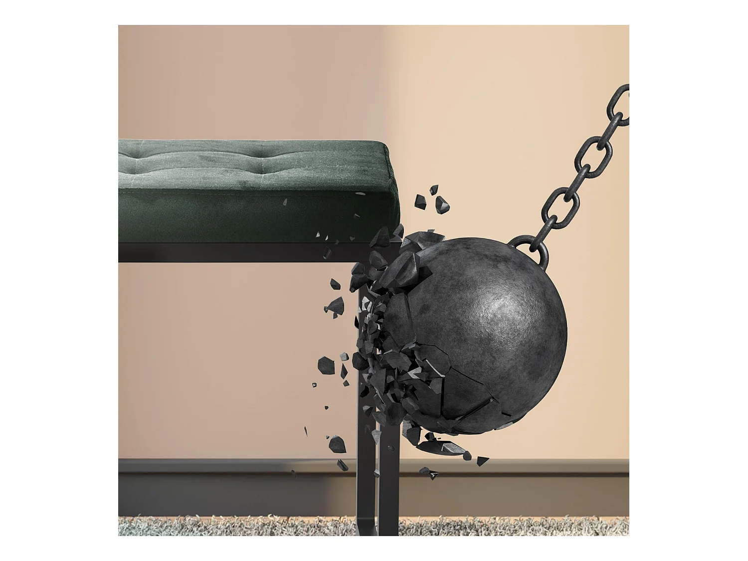 Tabouret - Velours - Vert - Barci