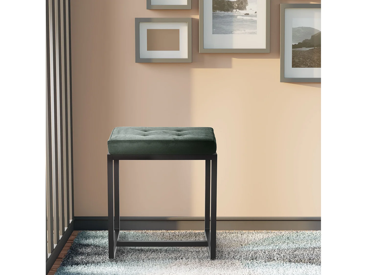 Tabouret - Velours - Vert - Barci