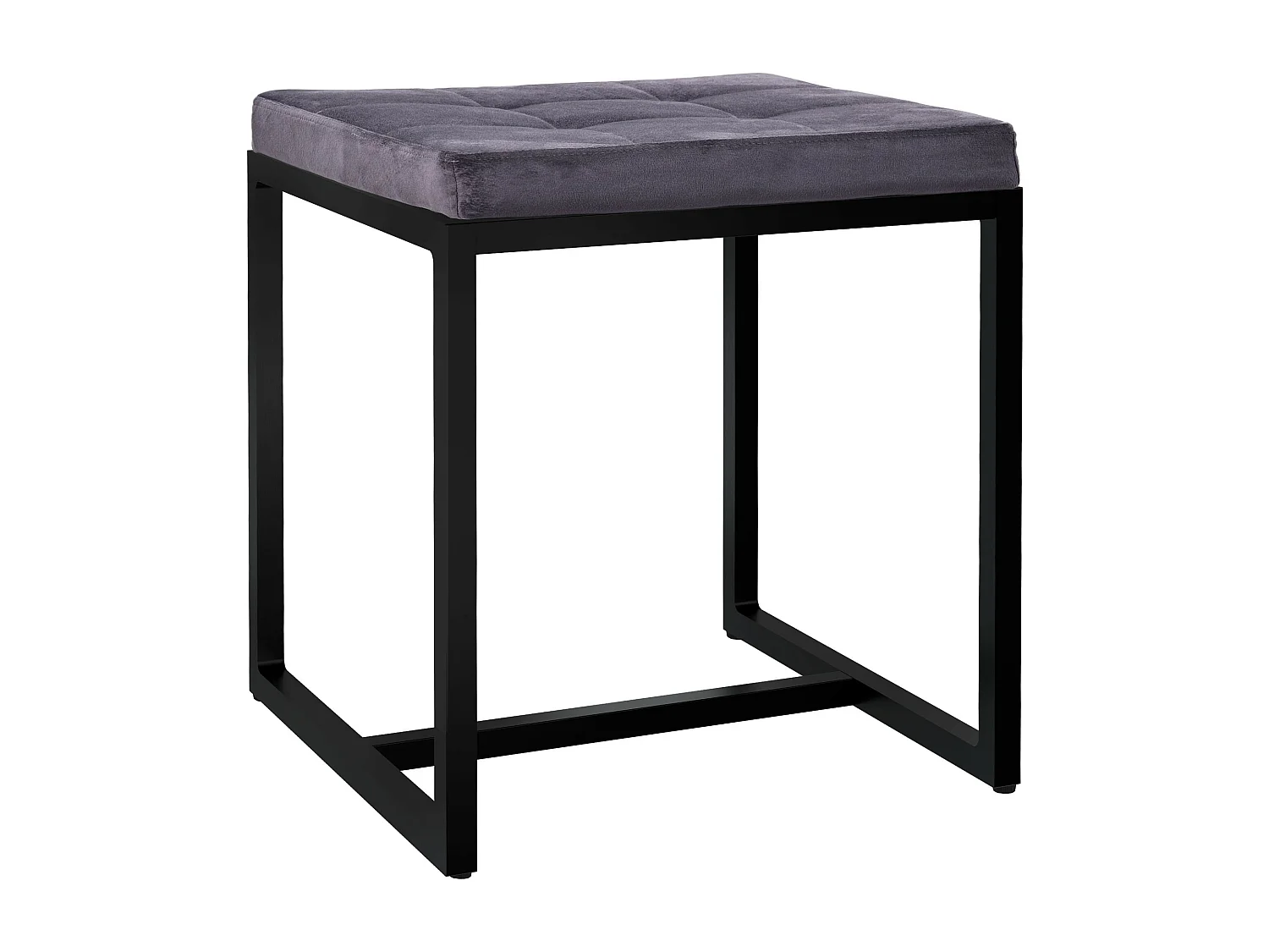 Tabouret - Velours - Gris foncé - Barci
