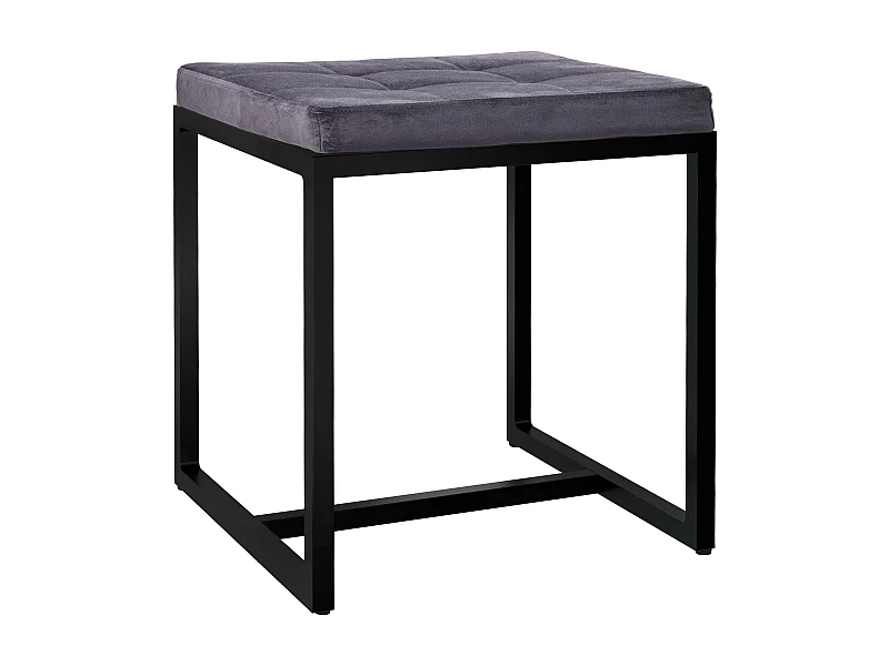 Tabouret - Velours - Gris foncé - Barci
