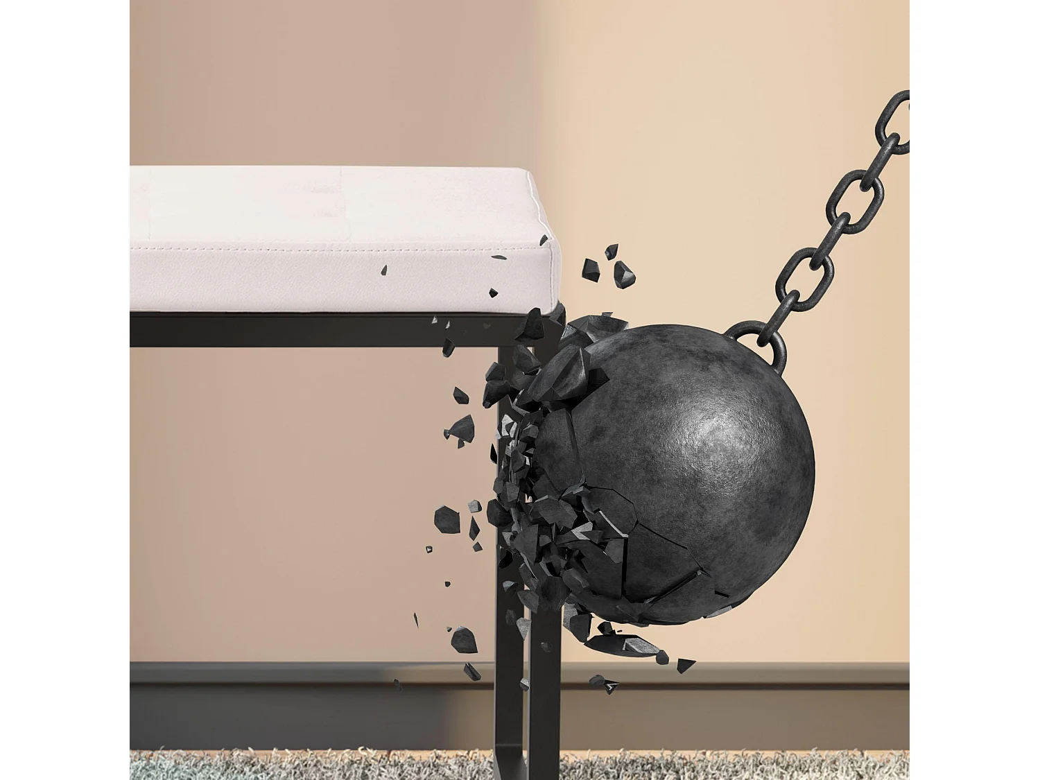 Tabouret - Similicuir - Blanc - Barci