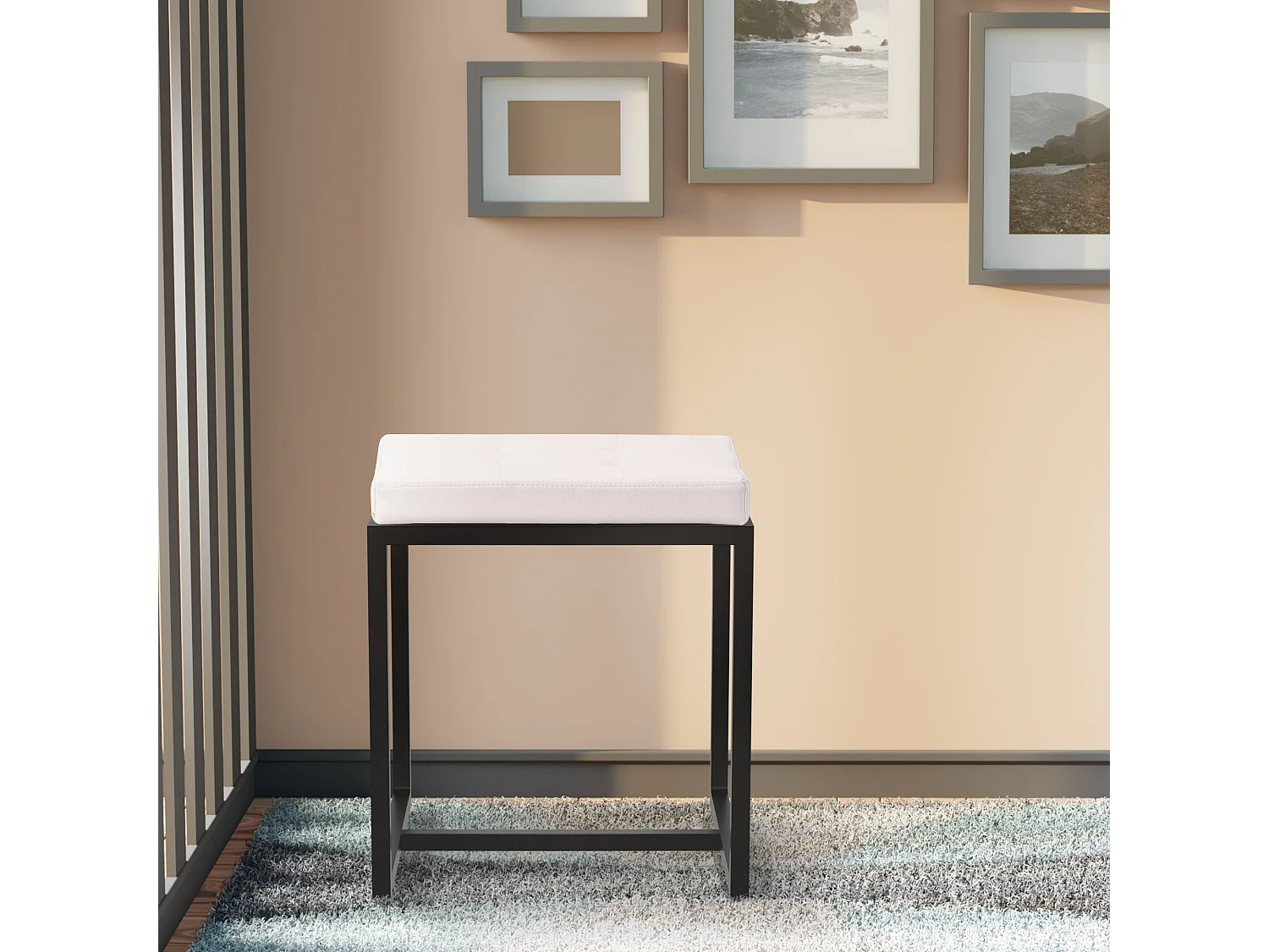 Tabouret - Similicuir - Blanc - Barci