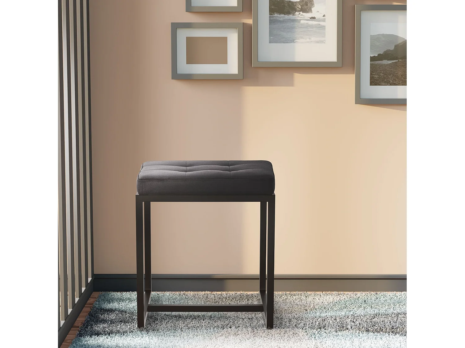 Tabouret - Velours - Noir - Barci