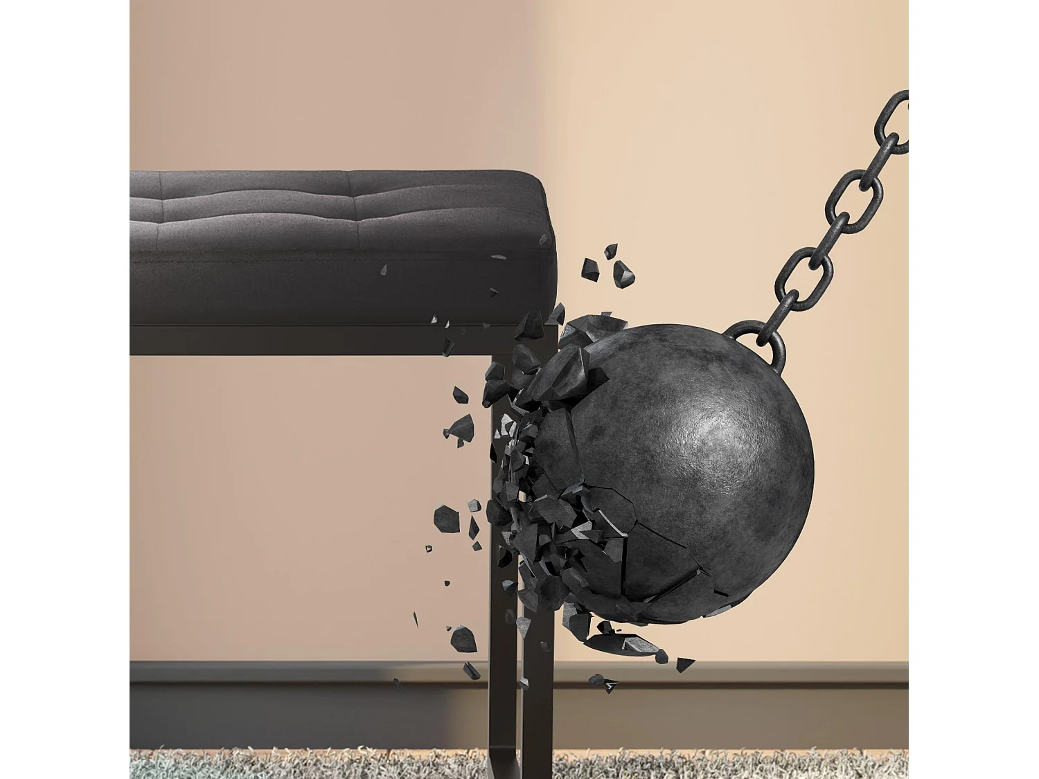 Tabouret - Velours - Noir - Barci