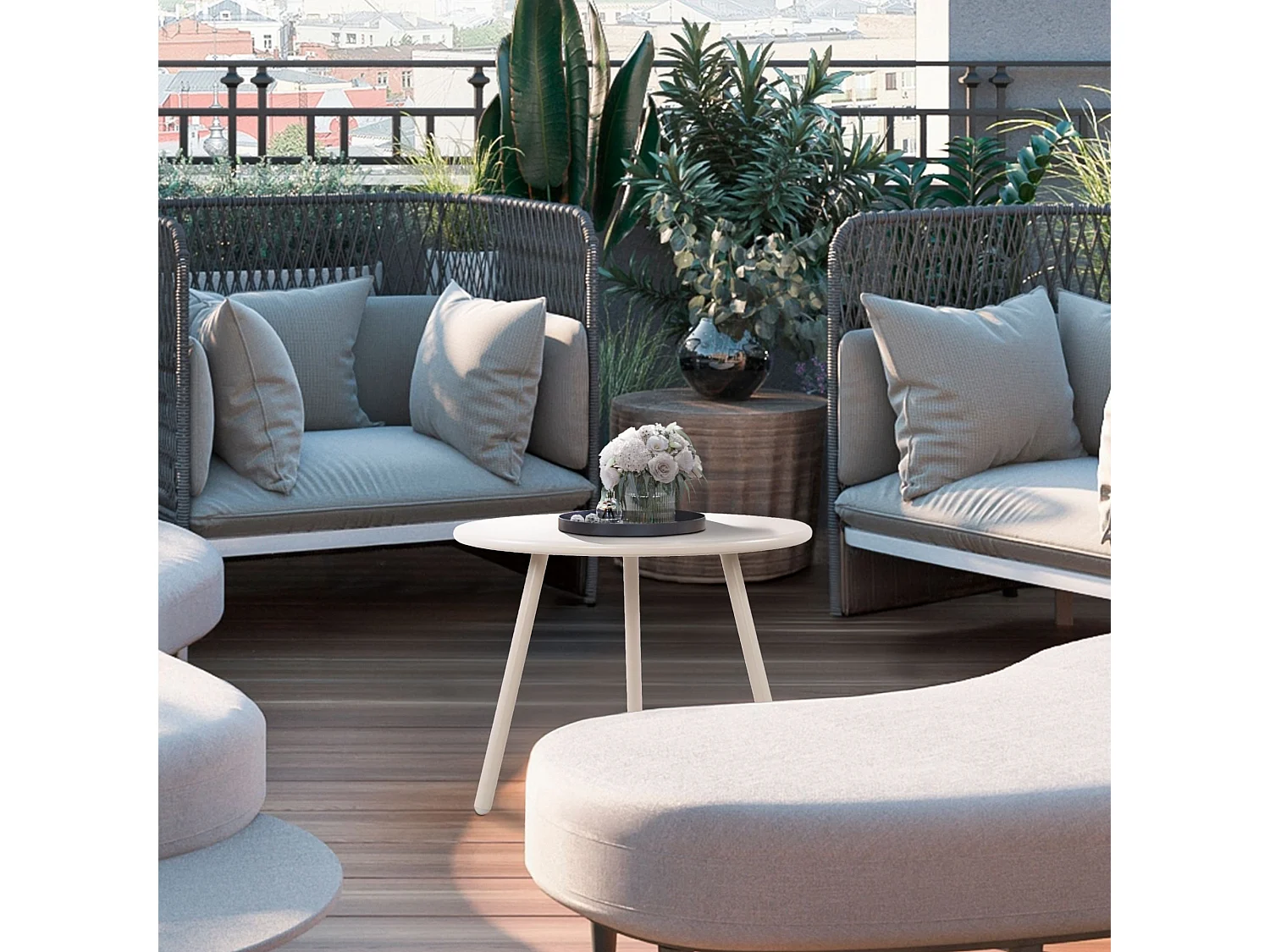 Table basse - Plastique - Gris clair - Minot