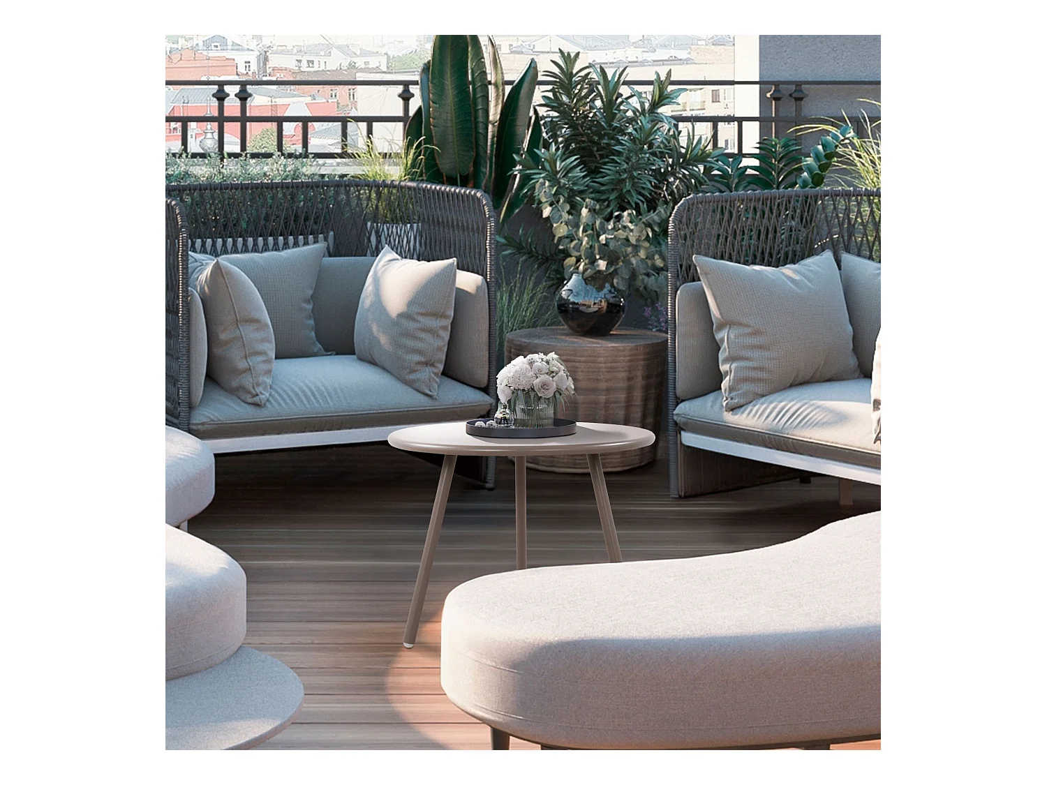 Table basse - Plastique - Taupe - Minot