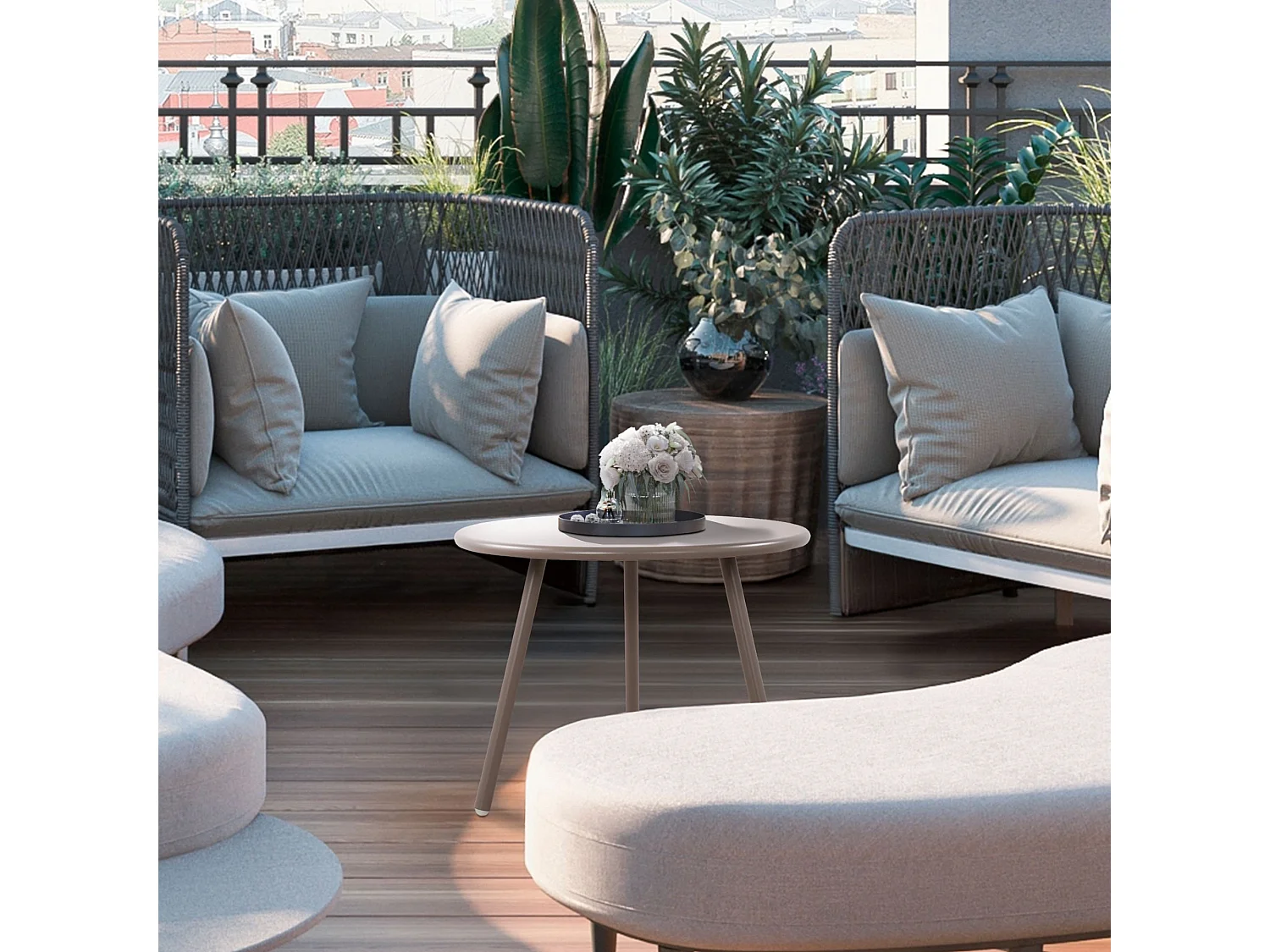 Table basse - Plastique - Taupe - Minot