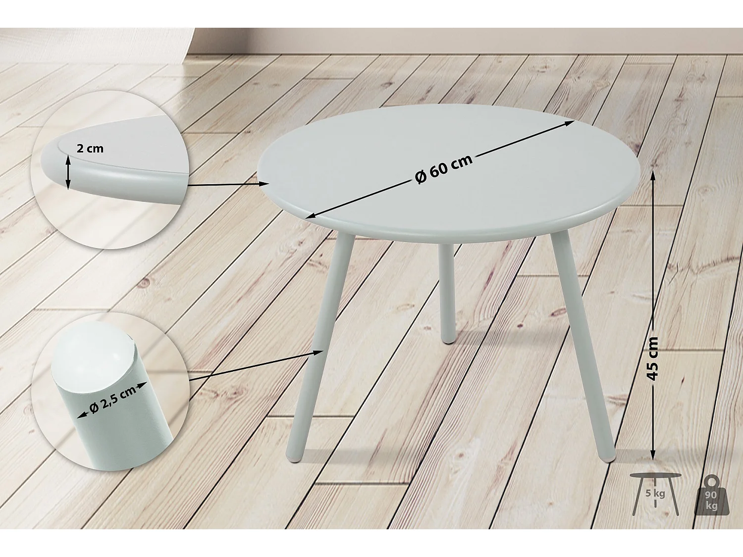 Table basse - Plastique - Turquoise - Minot