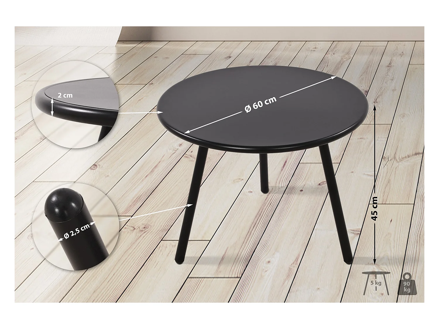Table basse - Plastique - Noir - Minot
