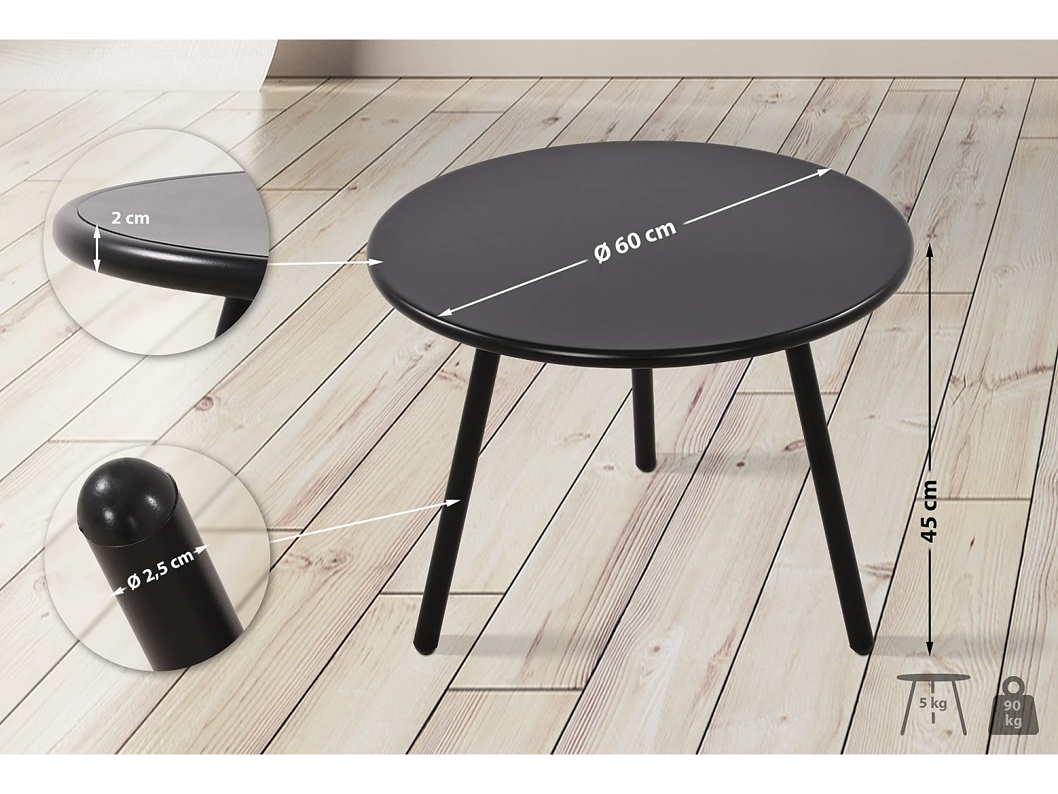 Table basse - Plastique - Noir - Minot