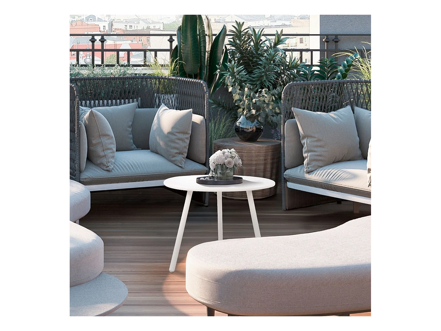 Table basse - Plastique - Blanc - Minot