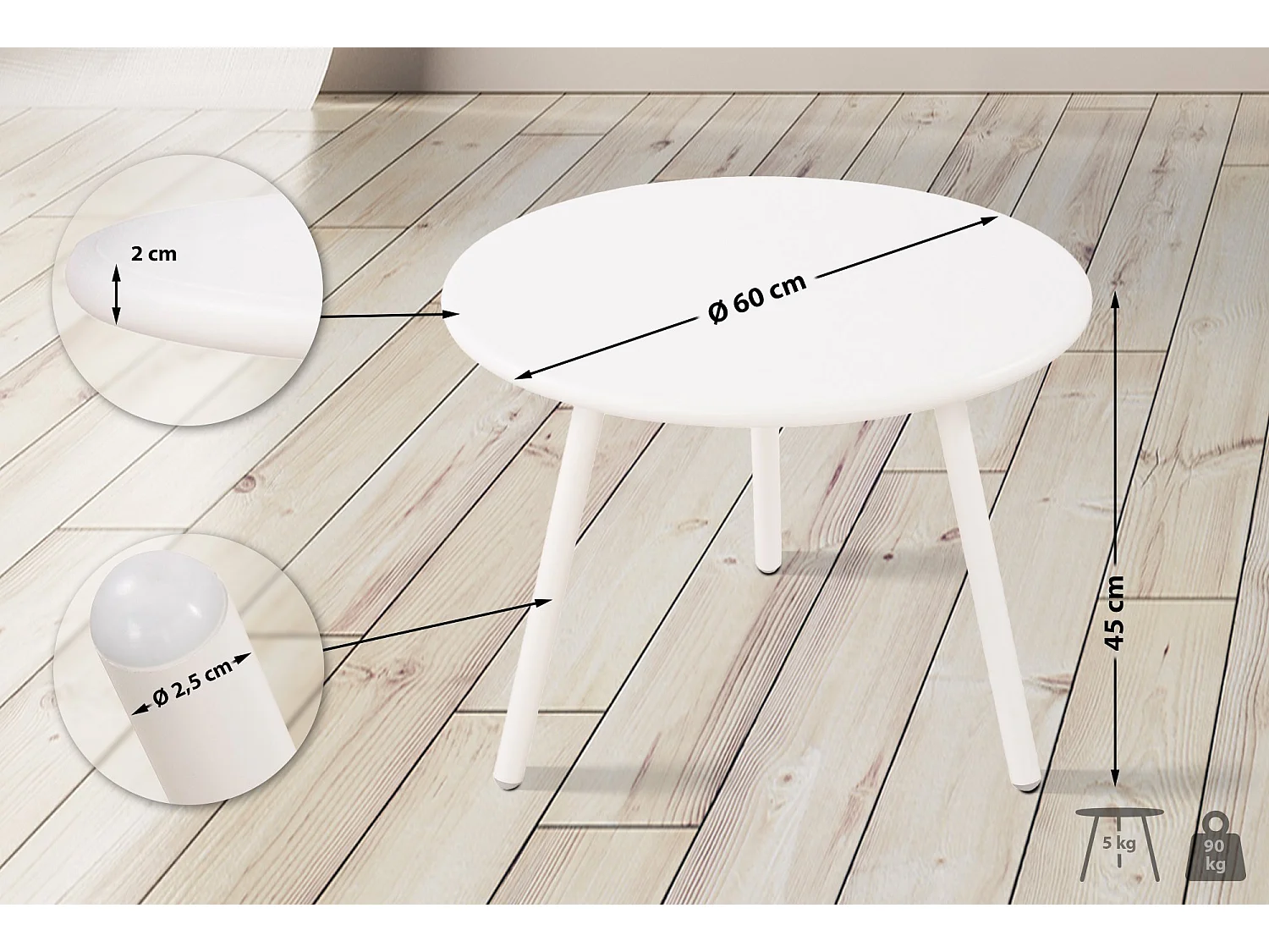 Table basse - Plastique - Blanc - Minot