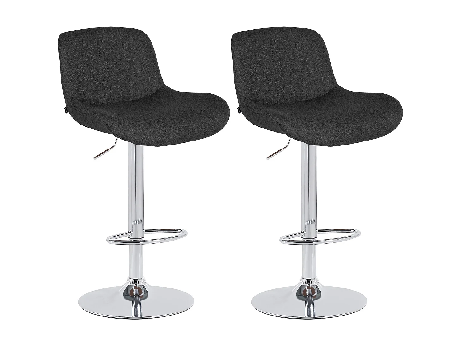Lot de 2  Tabouret de bar - Tissu - Noir - Solon