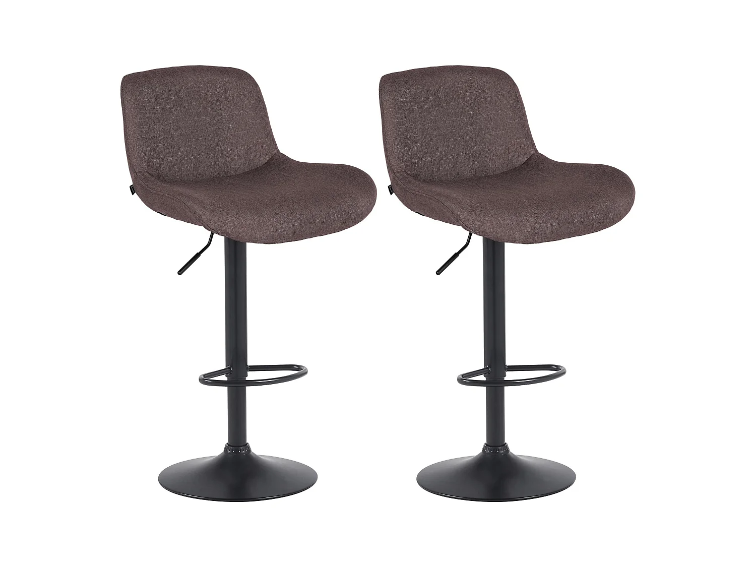 Lot de 2  Tabouret de bar - Tissu - Marron foncé - Solon