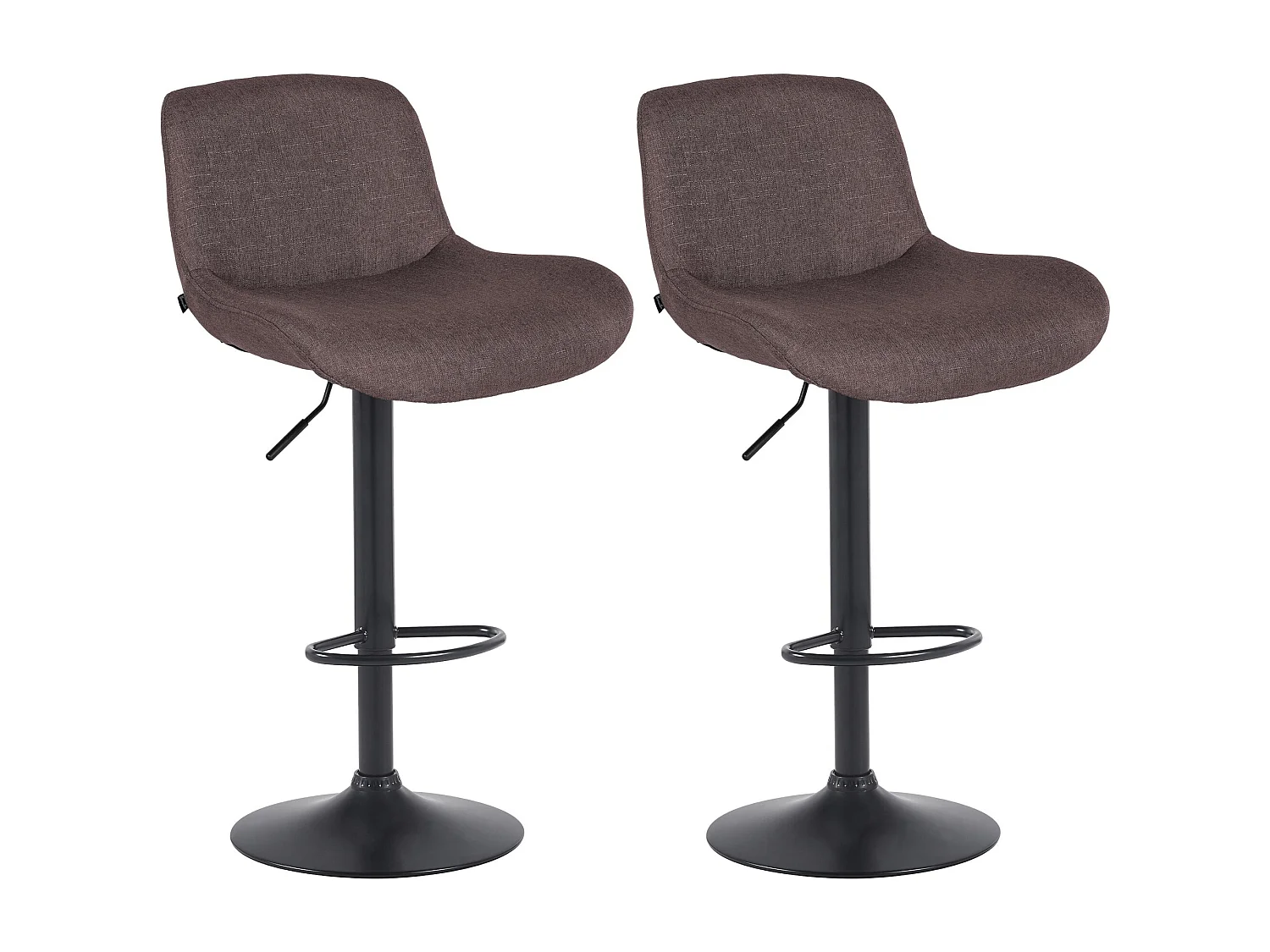 Lot de 2  Tabouret de bar - Tissu - Marron foncé - Solon