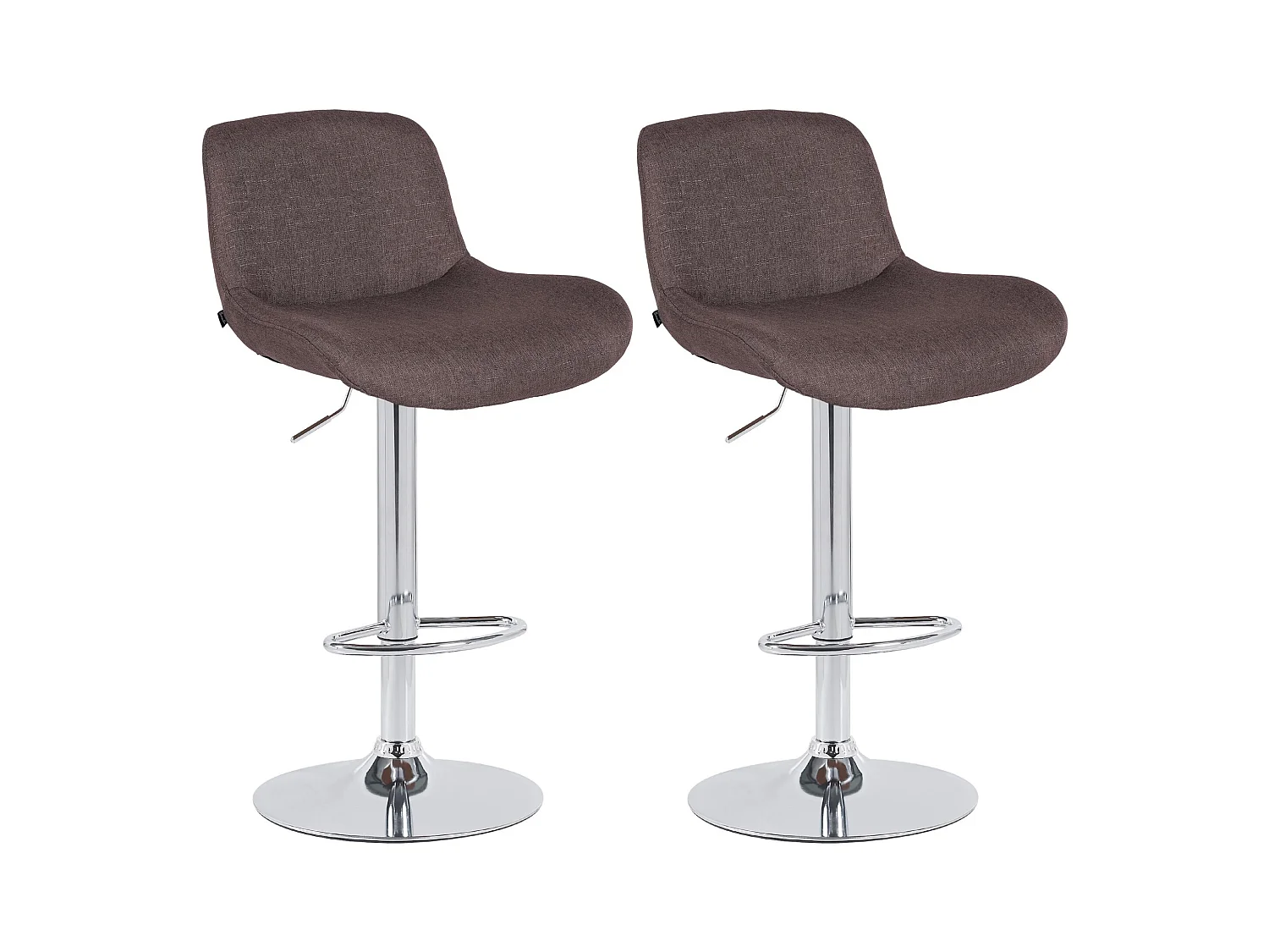 Lot de 2  Tabouret de bar - Tissu - Marron foncé - Solon