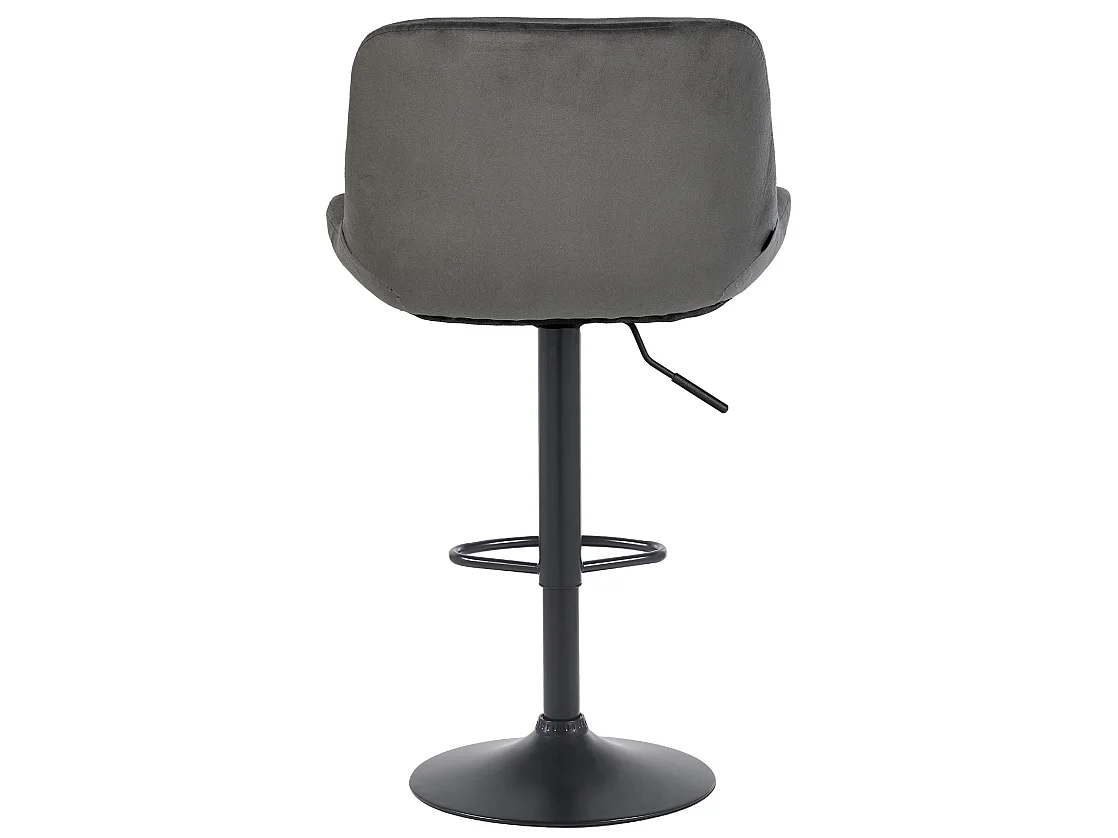 Lot de 2  Tabouret de bar - Velours - Gris foncé - Solon