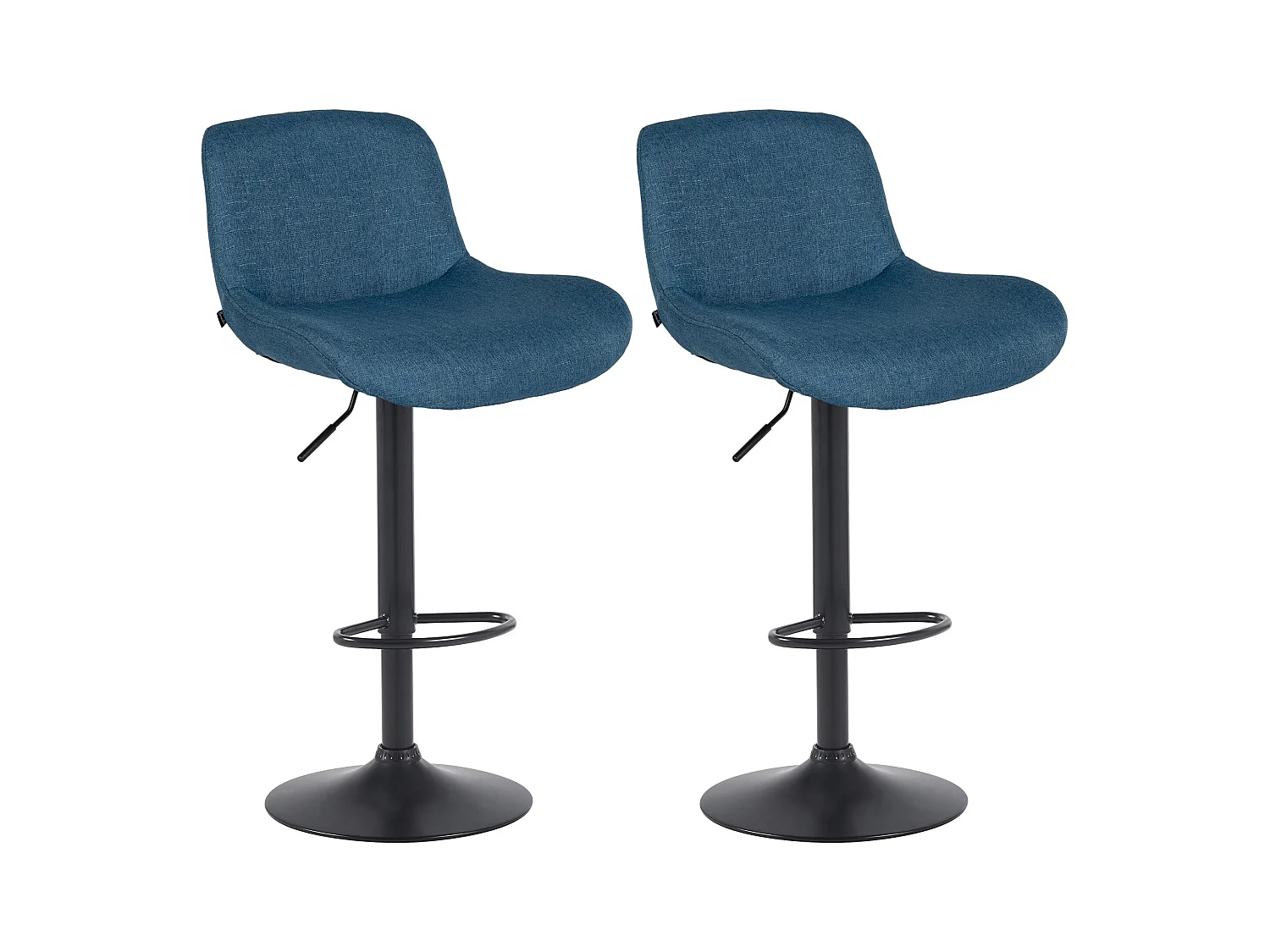 Lot de 2  Tabouret de bar - Tissu - Bleu - Solon