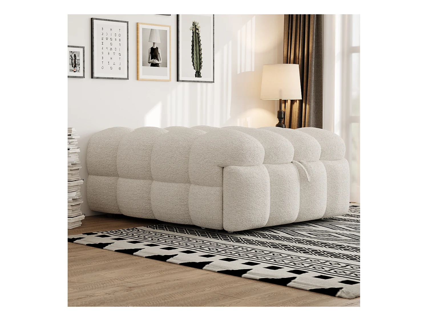 Lit rembourré - Ottoman 2 en 1 - Canapé-lit pliant - Lit simple - beige