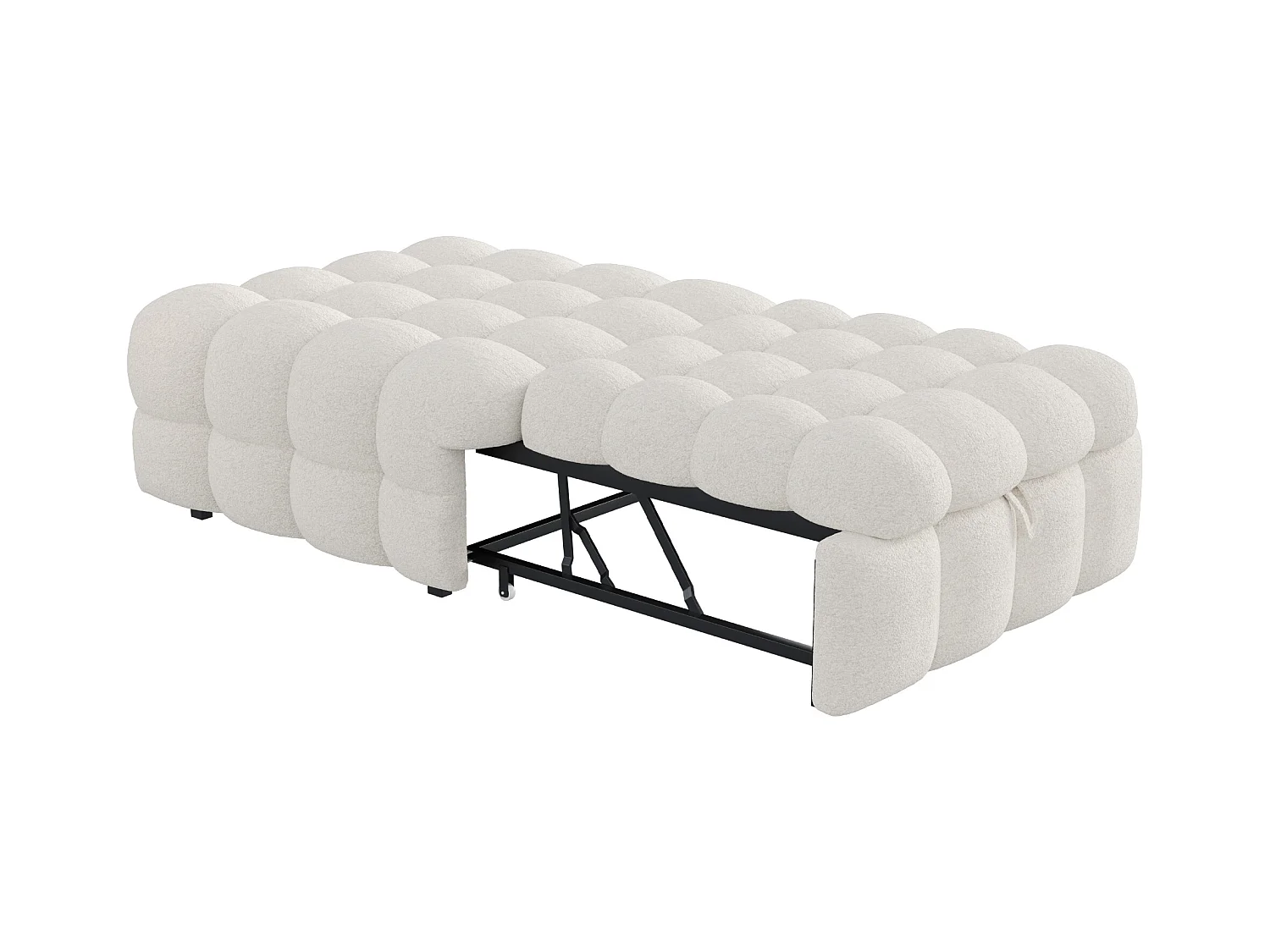 Lit rembourré - Ottoman 2 en 1 - Canapé-lit pliant - Lit simple - beige