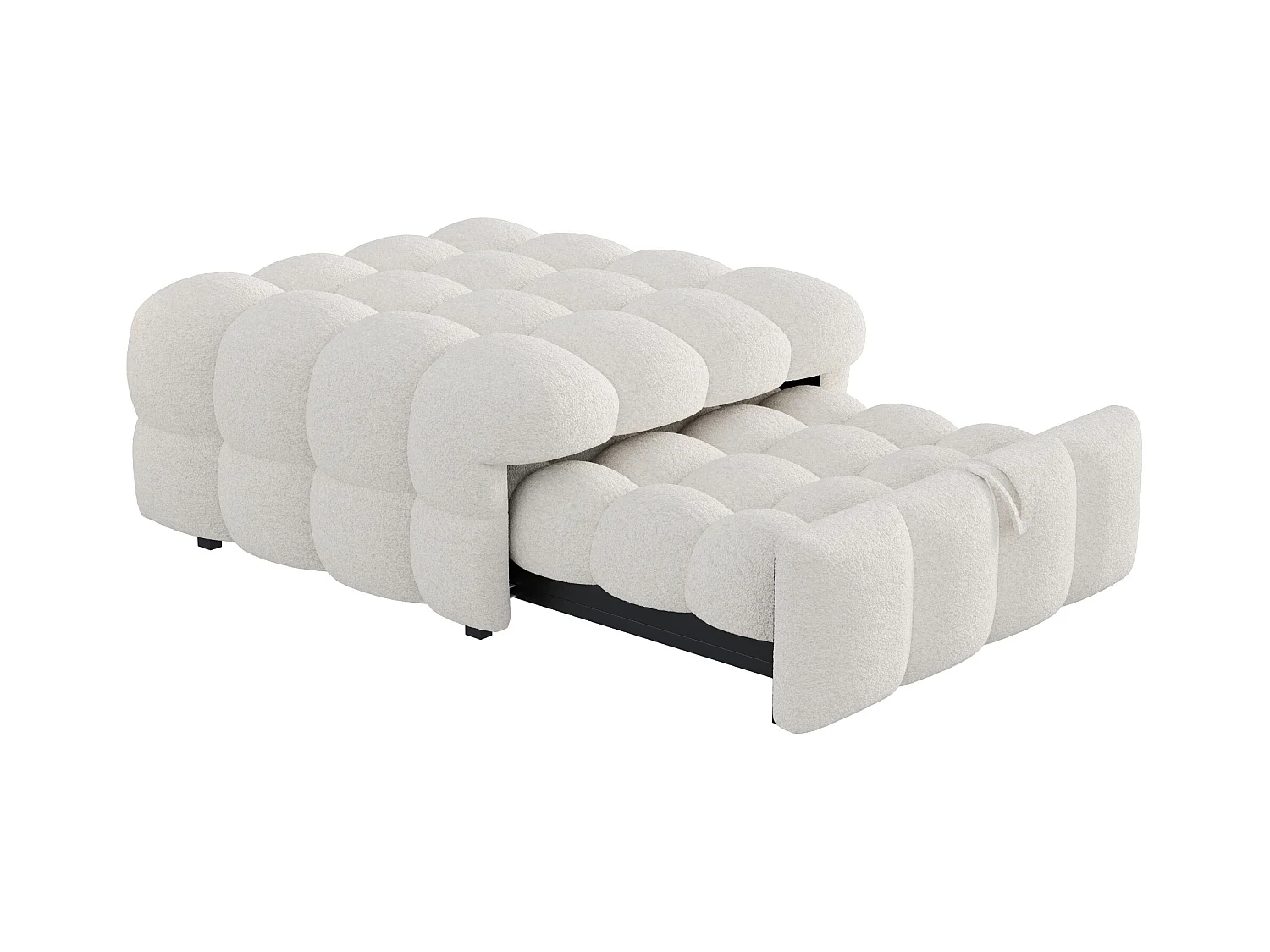 Lit rembourré - Ottoman 2 en 1 - Canapé-lit pliant - Lit simple - beige