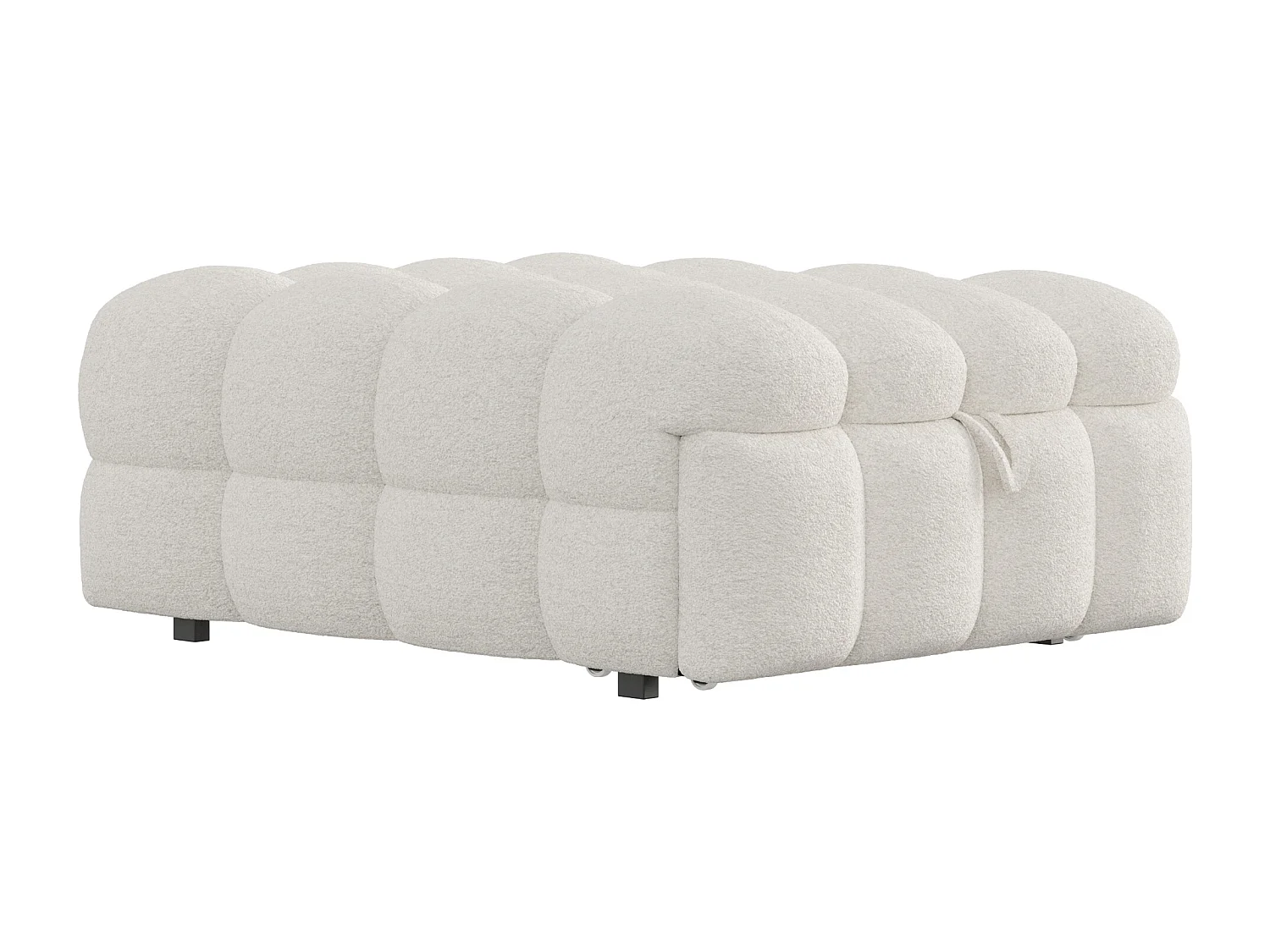 Letto imbottito - Ottomano 2 in 1 - Divano letto pieghevole - Letto singolo - Beige