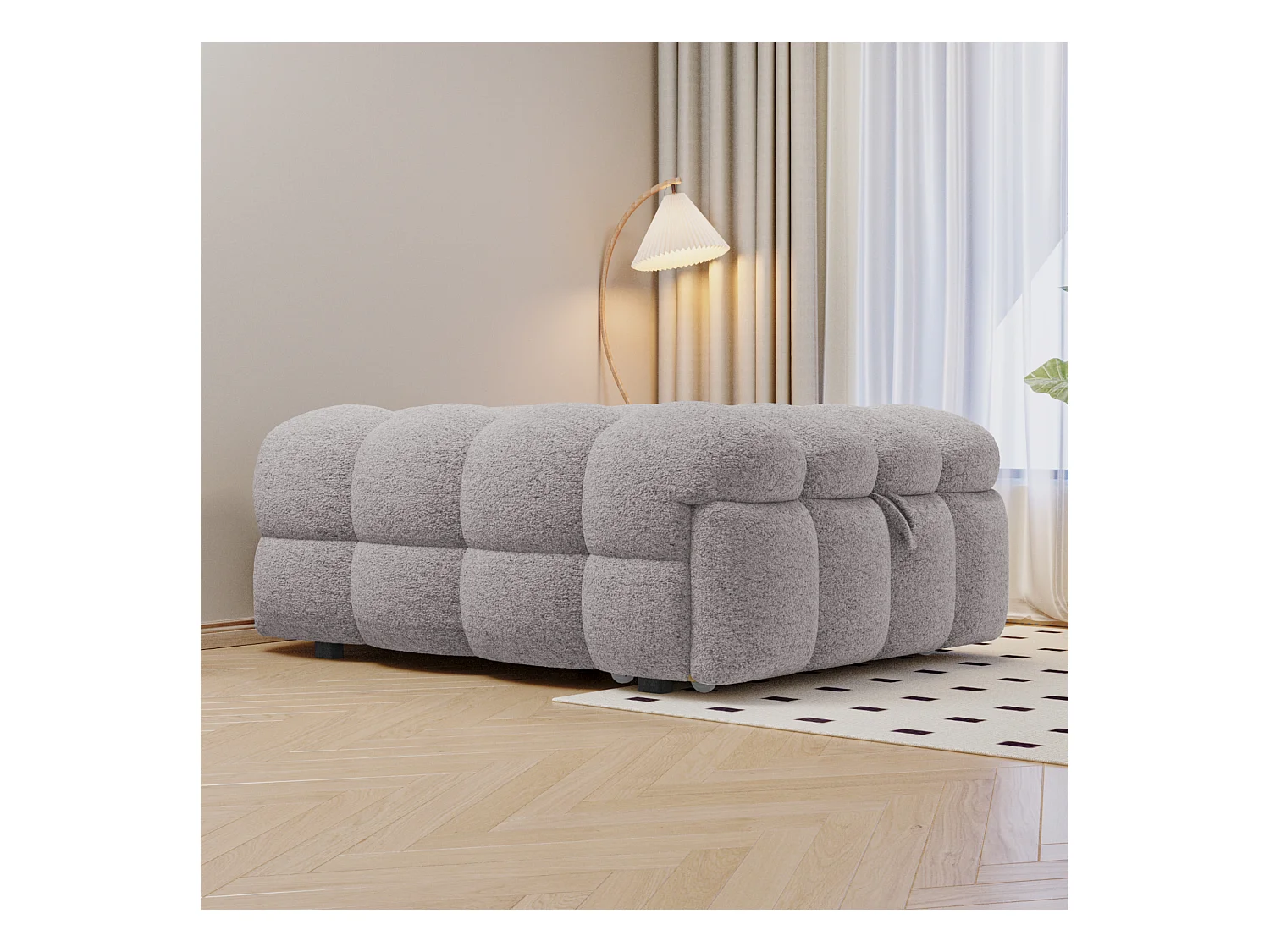 Cama plegable acolchada - Otomana 2 en 1 - Sofá cama plegable - Cama individual - Gris