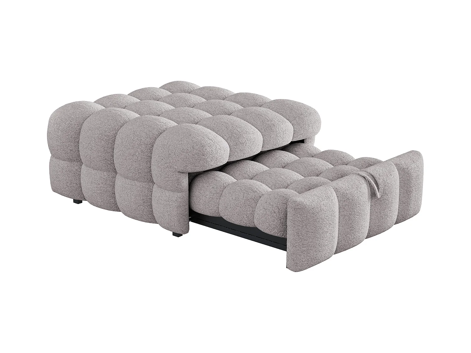 Cama plegable acolchada - Otomana 2 en 1 - Sofá cama plegable - Cama individual - Gris