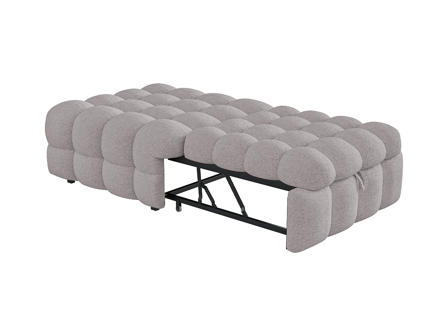 Cama plegable acolchada - Otomana 2 en 1 - Sofá cama plegable - Cama individual - Gris