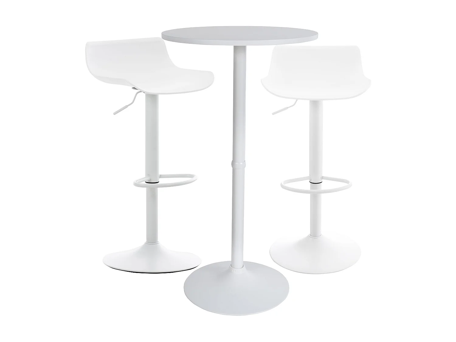 Lot de 2 Ensemble table de bar - Plastique - Blanc - Fernie