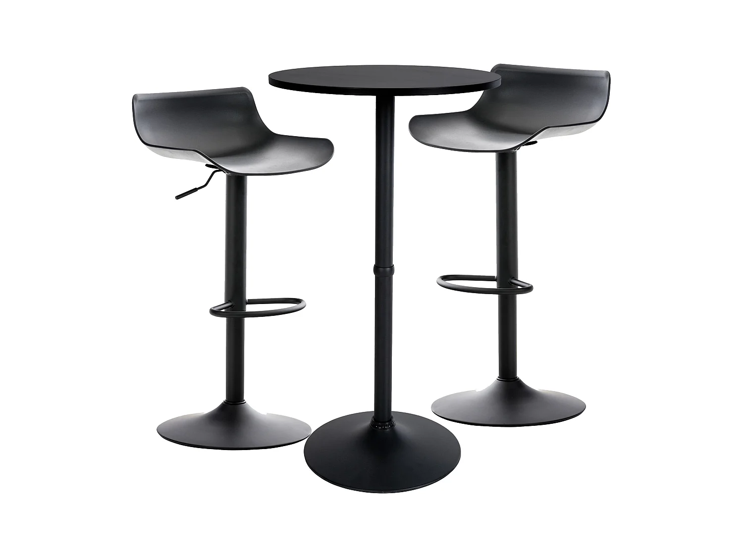 Lot de 2 Ensemble table de bar - Plastique - Noir - Fernie