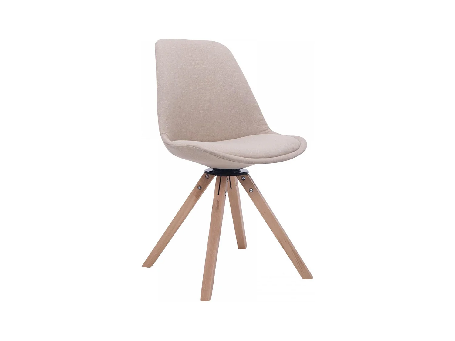 Esszimmerstuhl - Stoff & natura - creme - Troyes