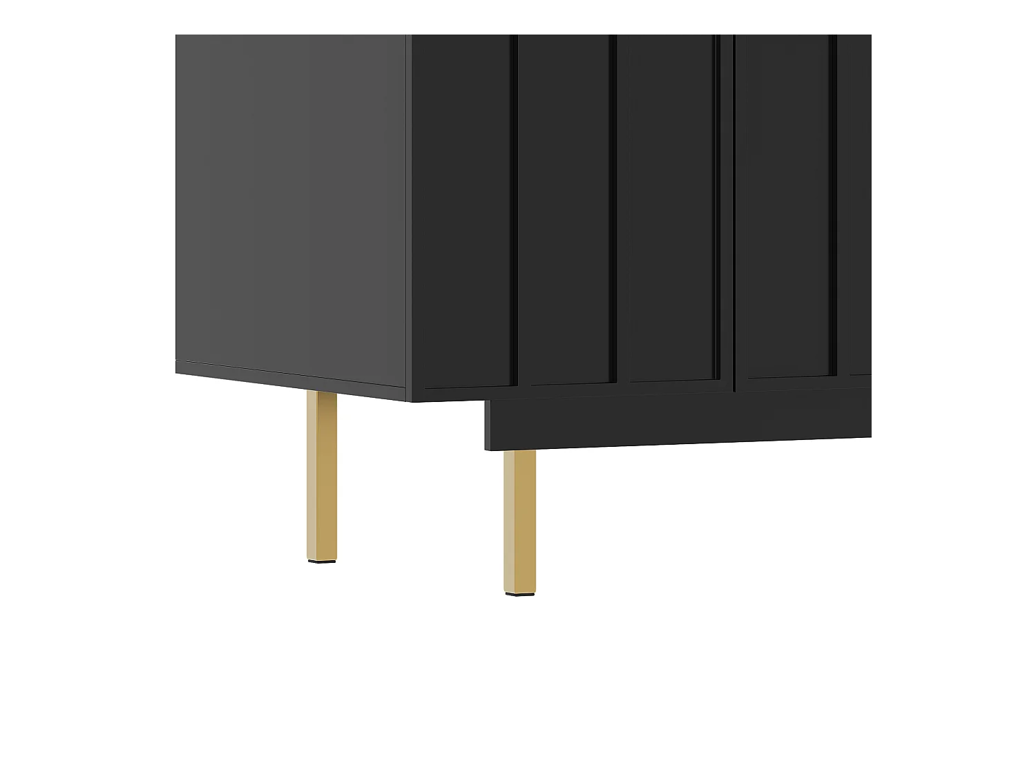 Nowoczesny bufet 140x38,5x82,5 cm - 4 drzwi - MDF - Czarny