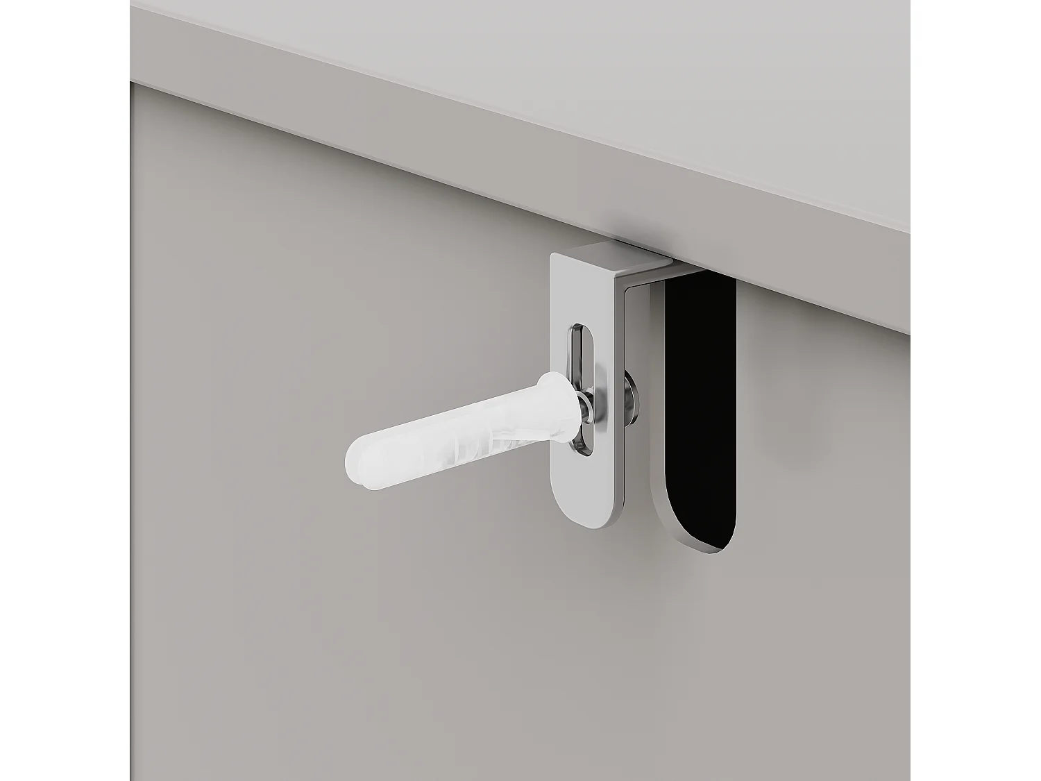 Buffet moderne 140x38.5x82.5cm - 4 portes - MDF - Gris