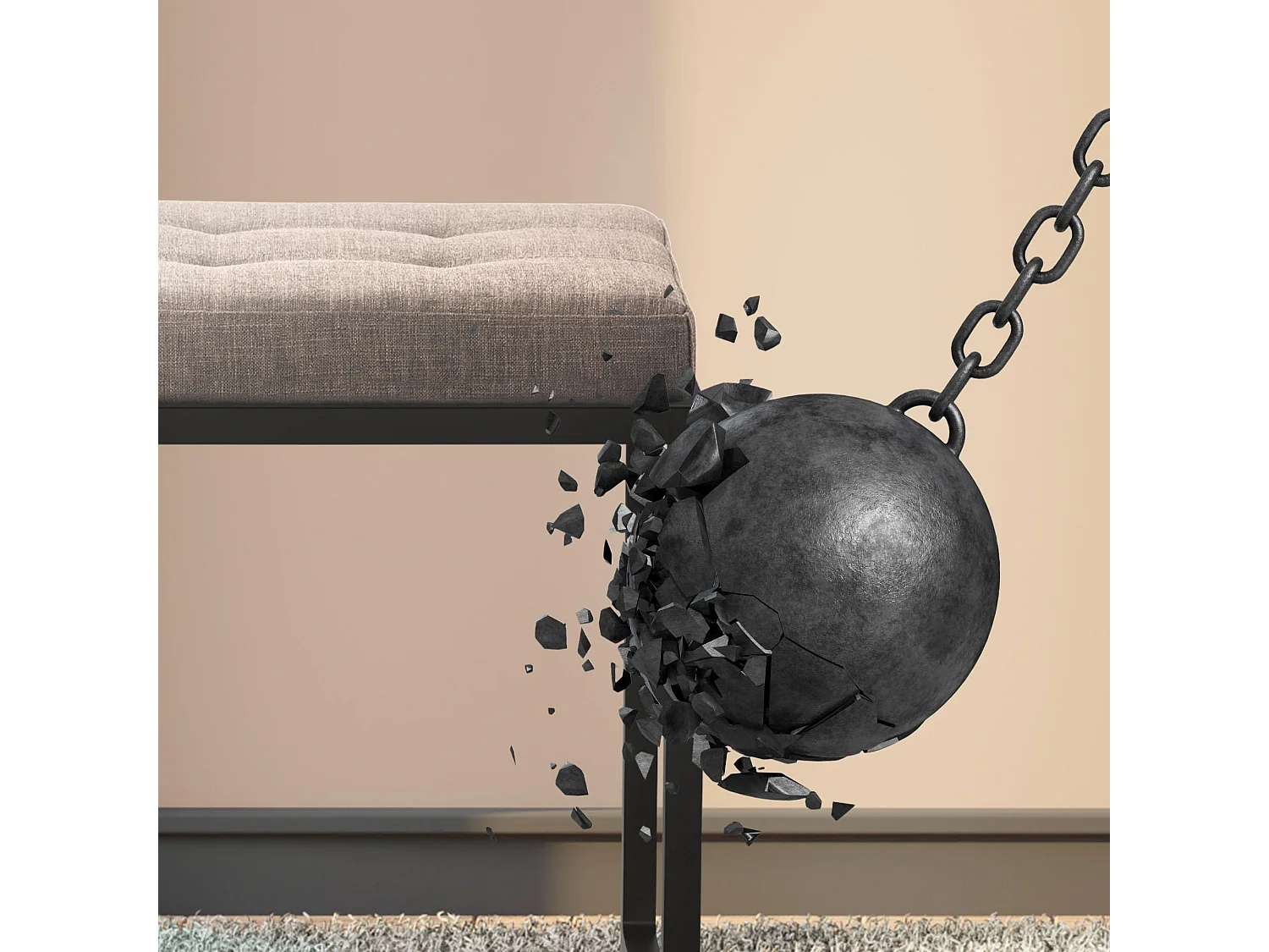 Tabouret - Tissu - Gris - Barci