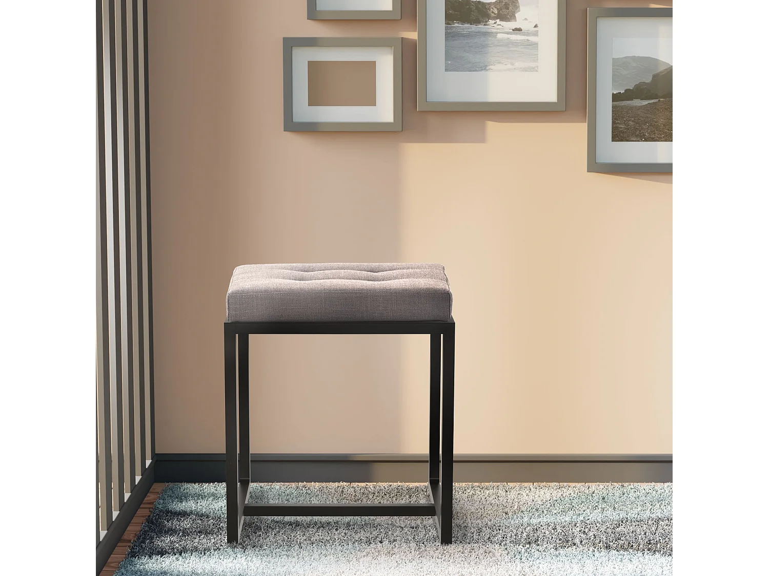 Tabouret - Tissu - Gris foncé - Barci