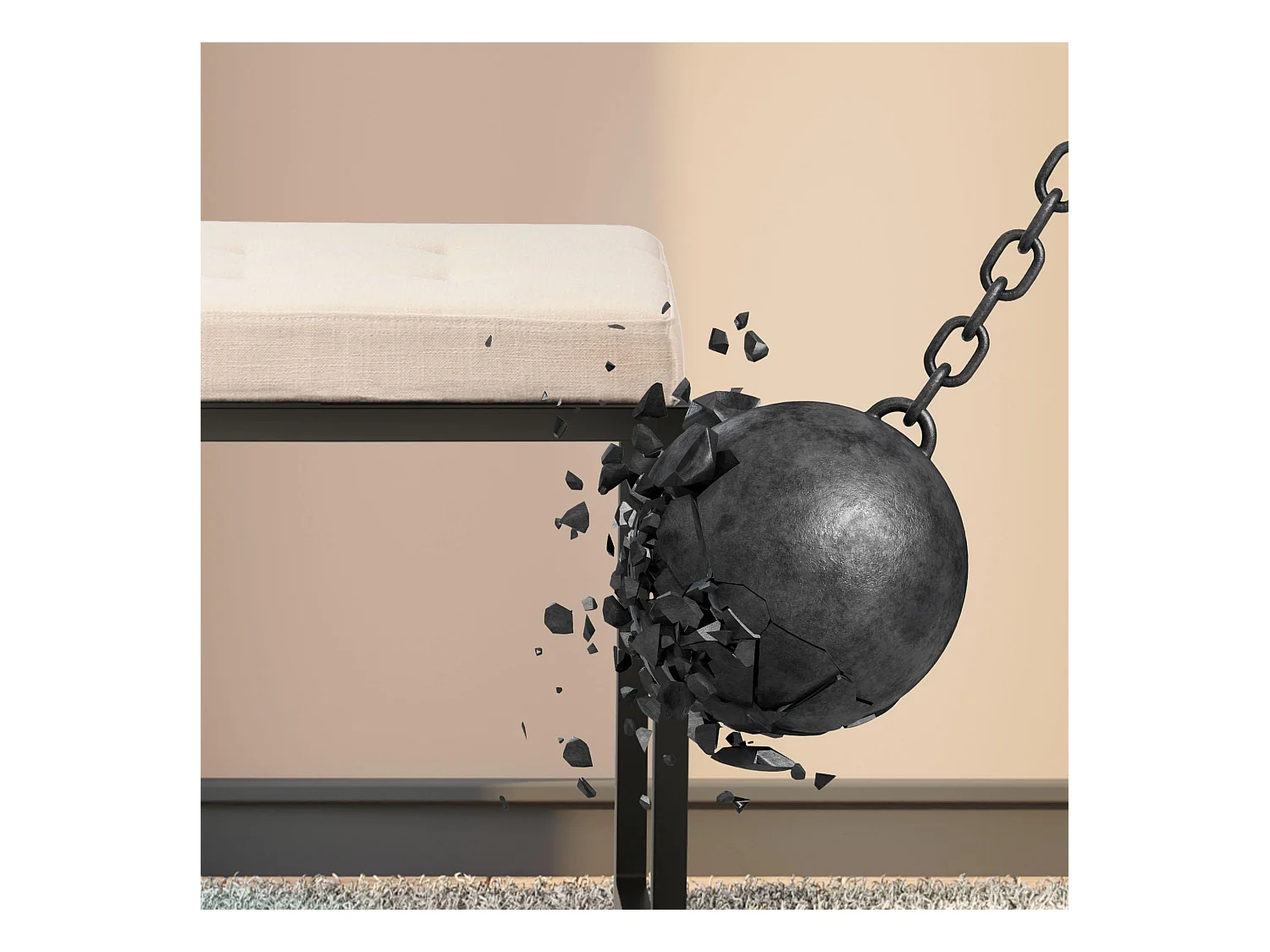 Tabouret - Tissu - Crème - Barci