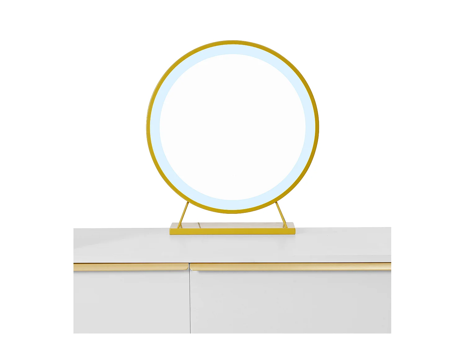 Coiffeuse avec éclairage LED 100x41.5x102 cm - avec 6 tiroirs - plateau de coiffeuse extensible - blanc