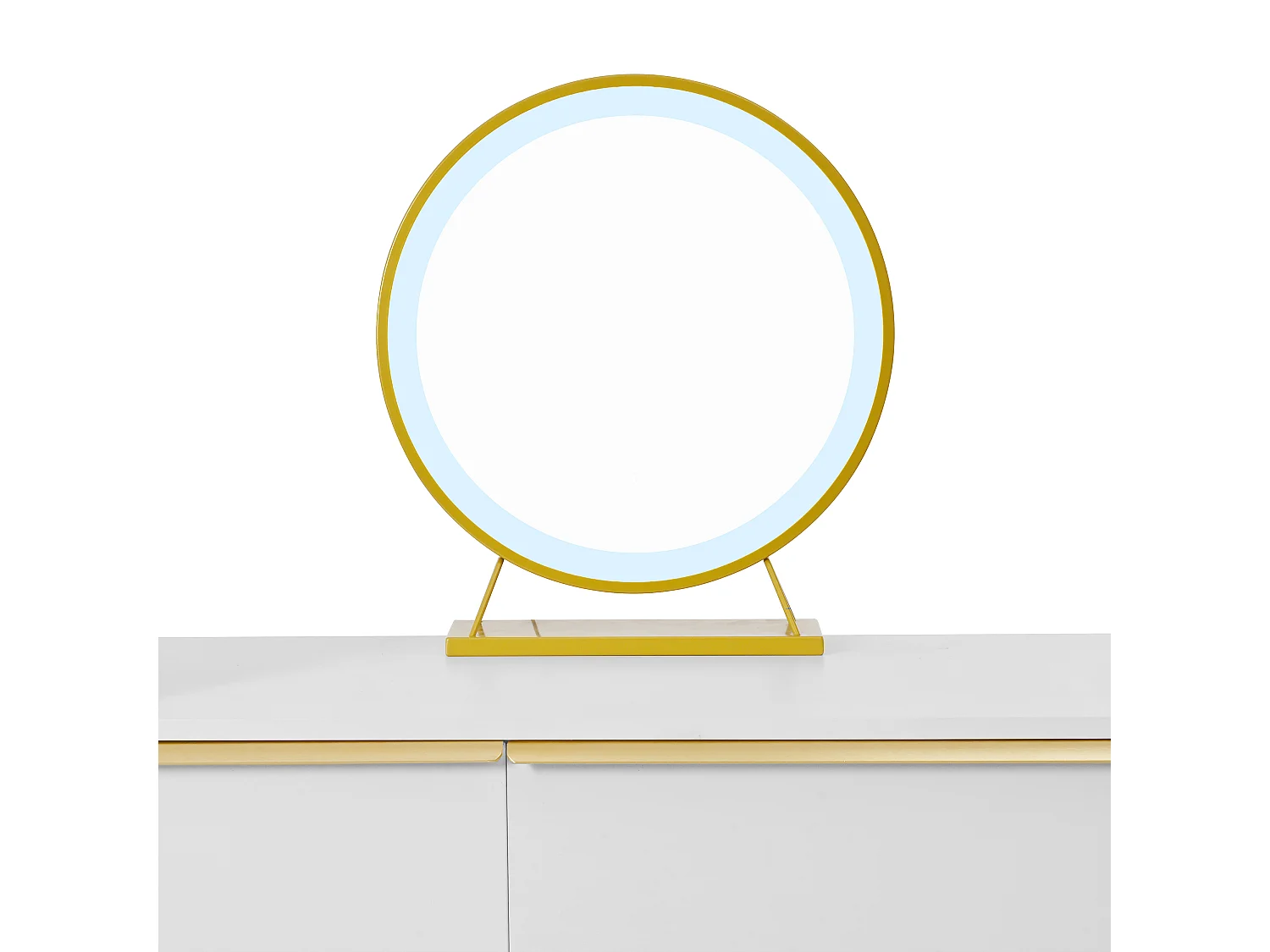 Coiffeuse avec éclairage LED 100x41.5x102 cm - avec 6 tiroirs - plateau de coiffeuse extensible - blanc