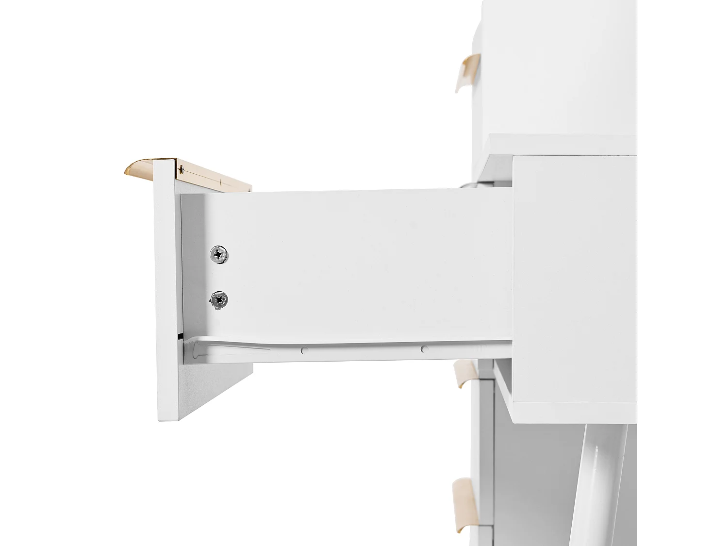 Coiffeuse avec éclairage LED 100x41.5x102 cm - avec 6 tiroirs - plateau de coiffeuse extensible - blanc