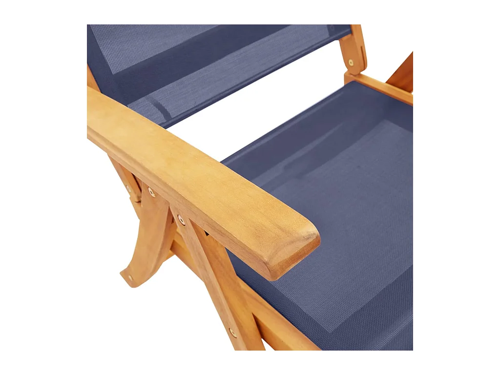 Chaises pliables de jardin lot de 2 bois d'acacia et textilène
