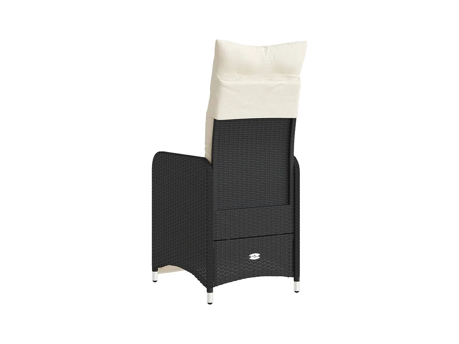 Chaises inclinables de jardin lot de 2 et coussins noir rotin